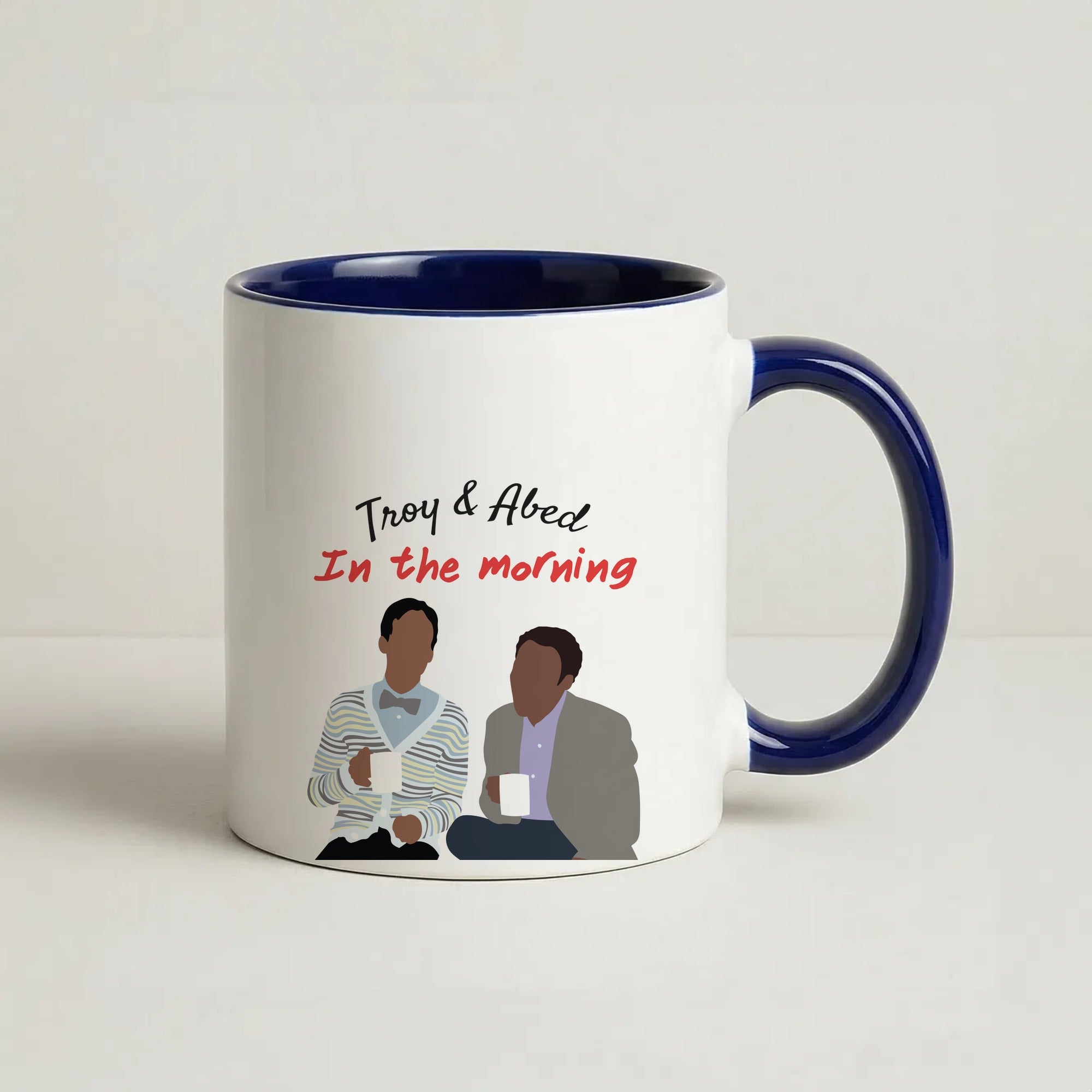 Troy And Abed In The Morning - Community Coffee Navy Blue Mug