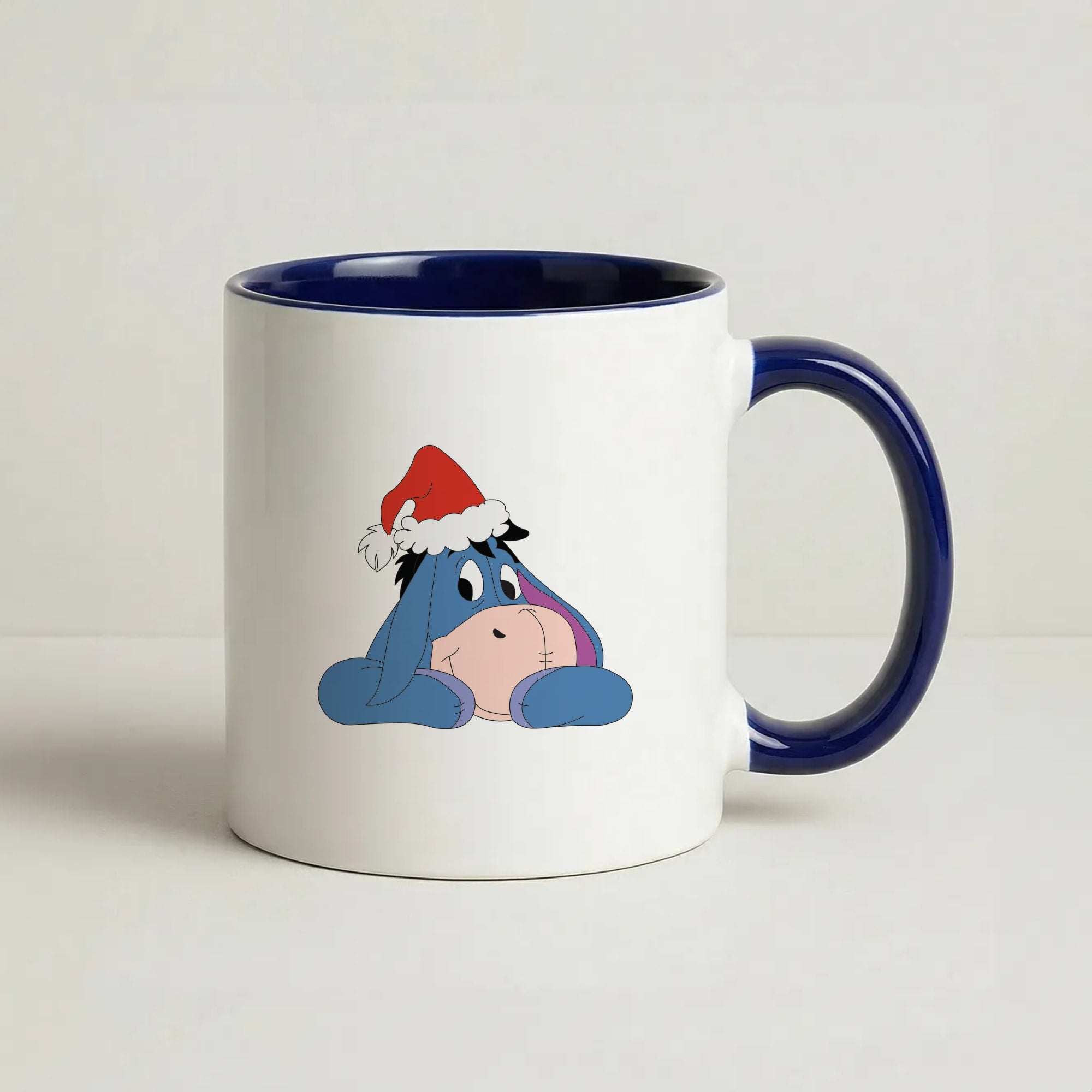 Donkey Pattern Christmas Coffee Navy Blue Mug