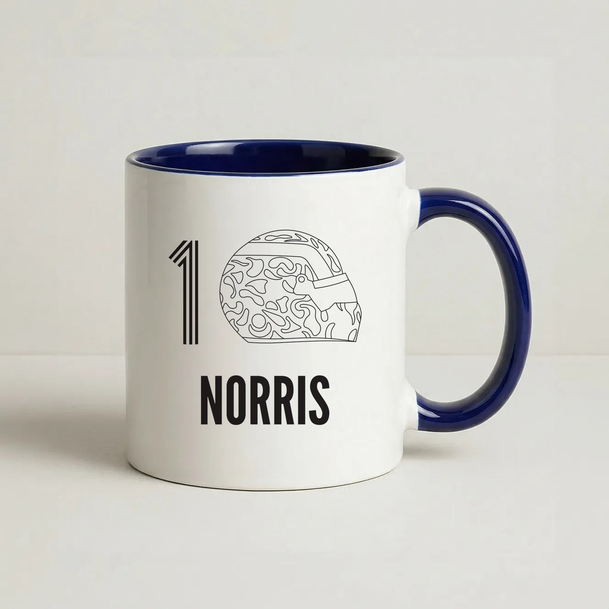 Norris Helmet 2026 Coffee Navy Blue Mug