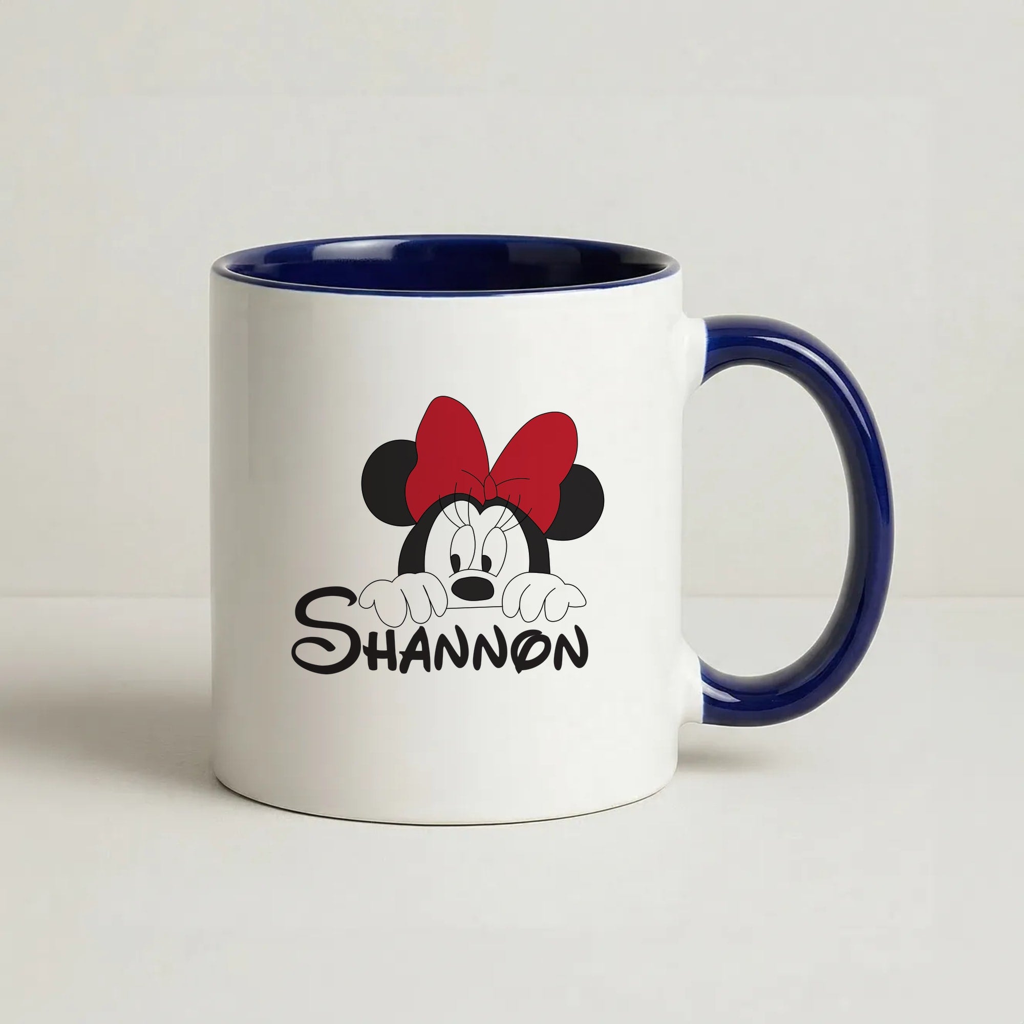 Minnie Mouse - Personalised Fairytale Coffee Navy Blue Mug