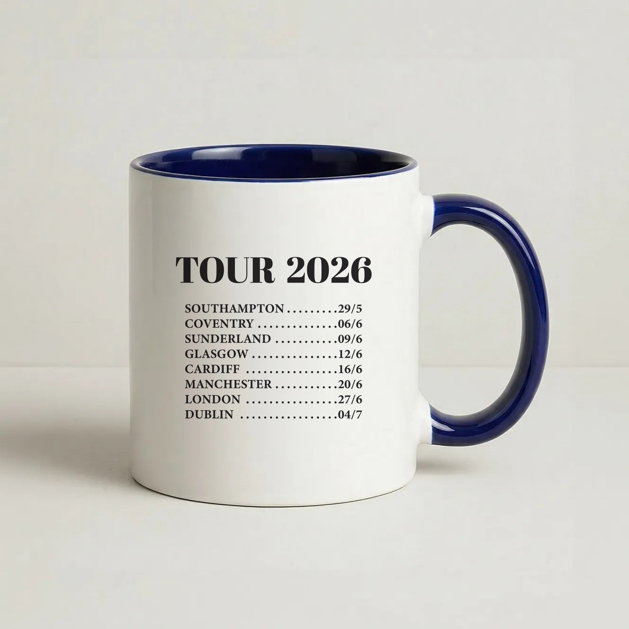 Band Tour 2026 Coffee Navy Blue Mug