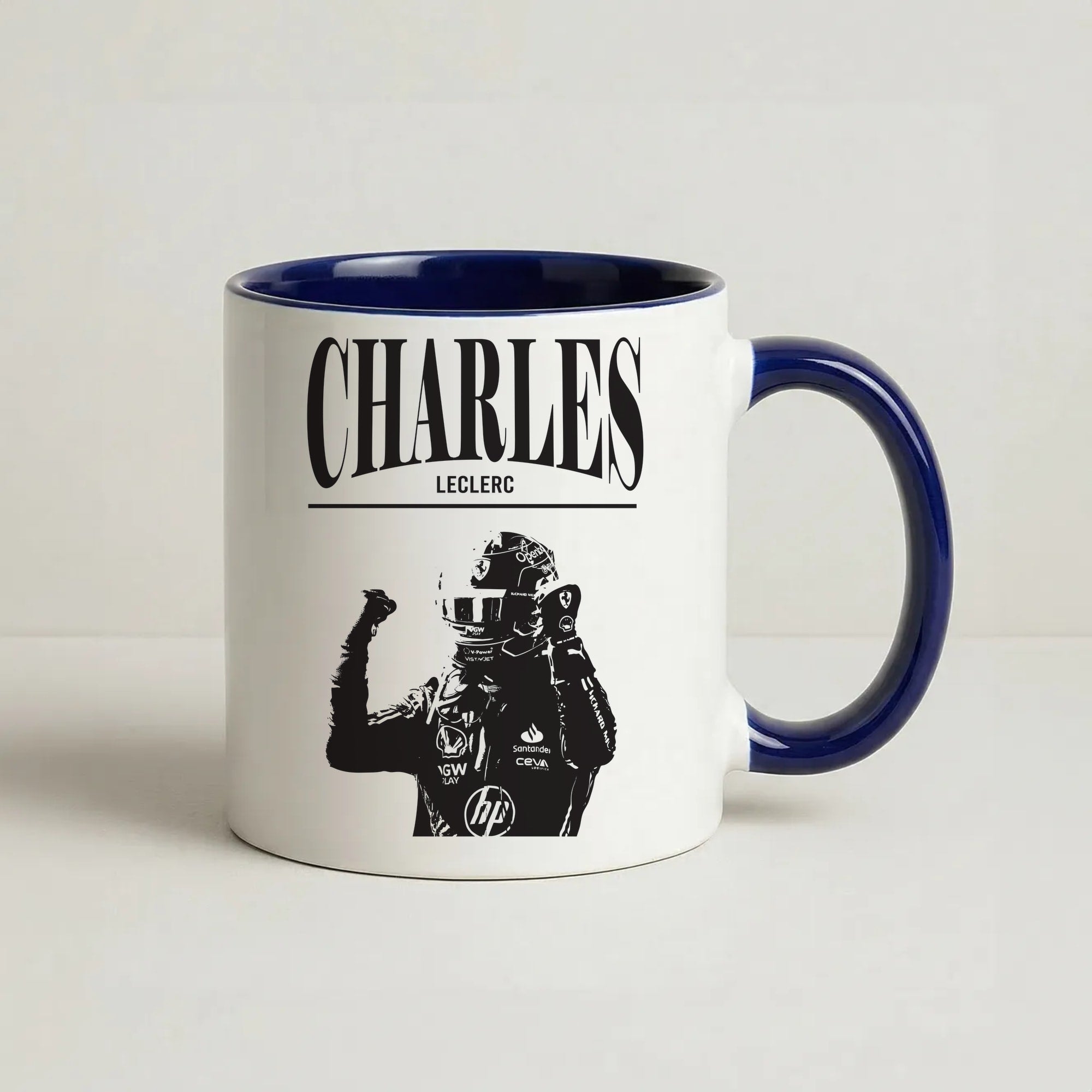 Charles Red And Gold Coffee Navy Blue Mug