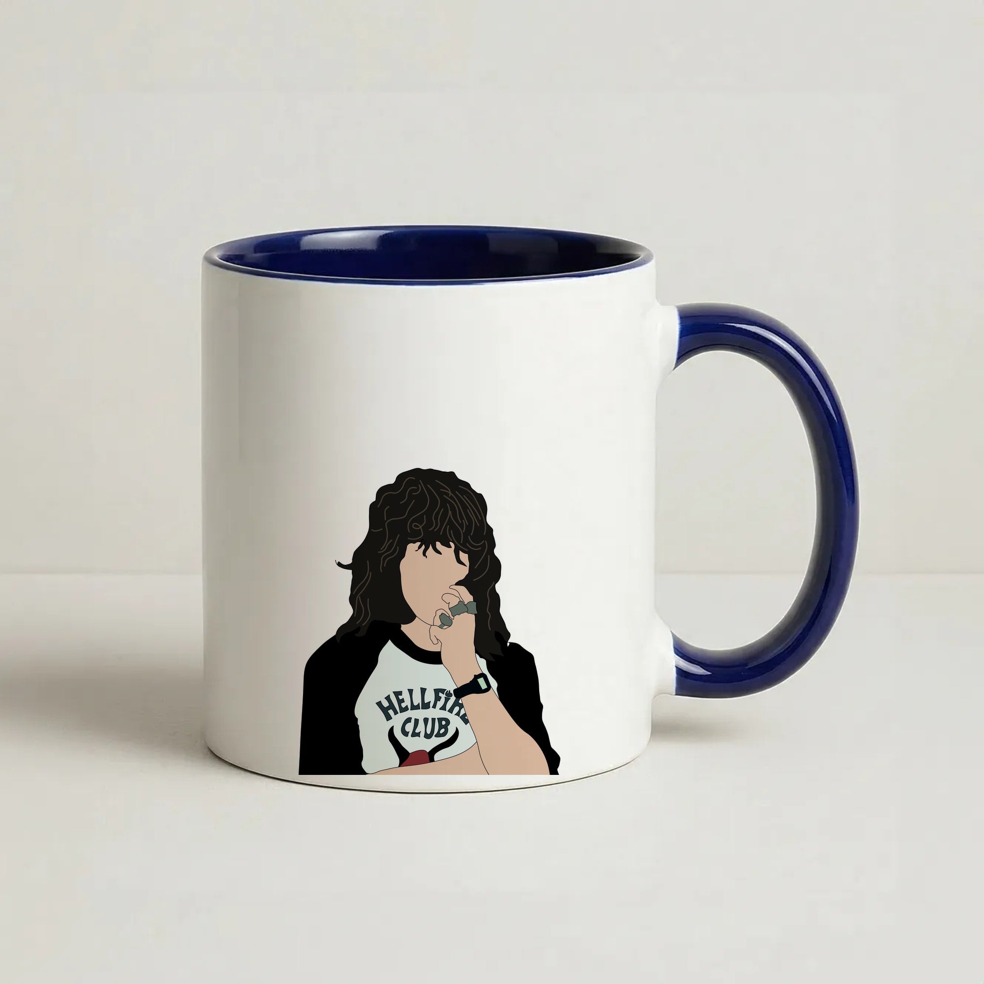Eddie Munson Hellfire Coffee Navy Blue Mug