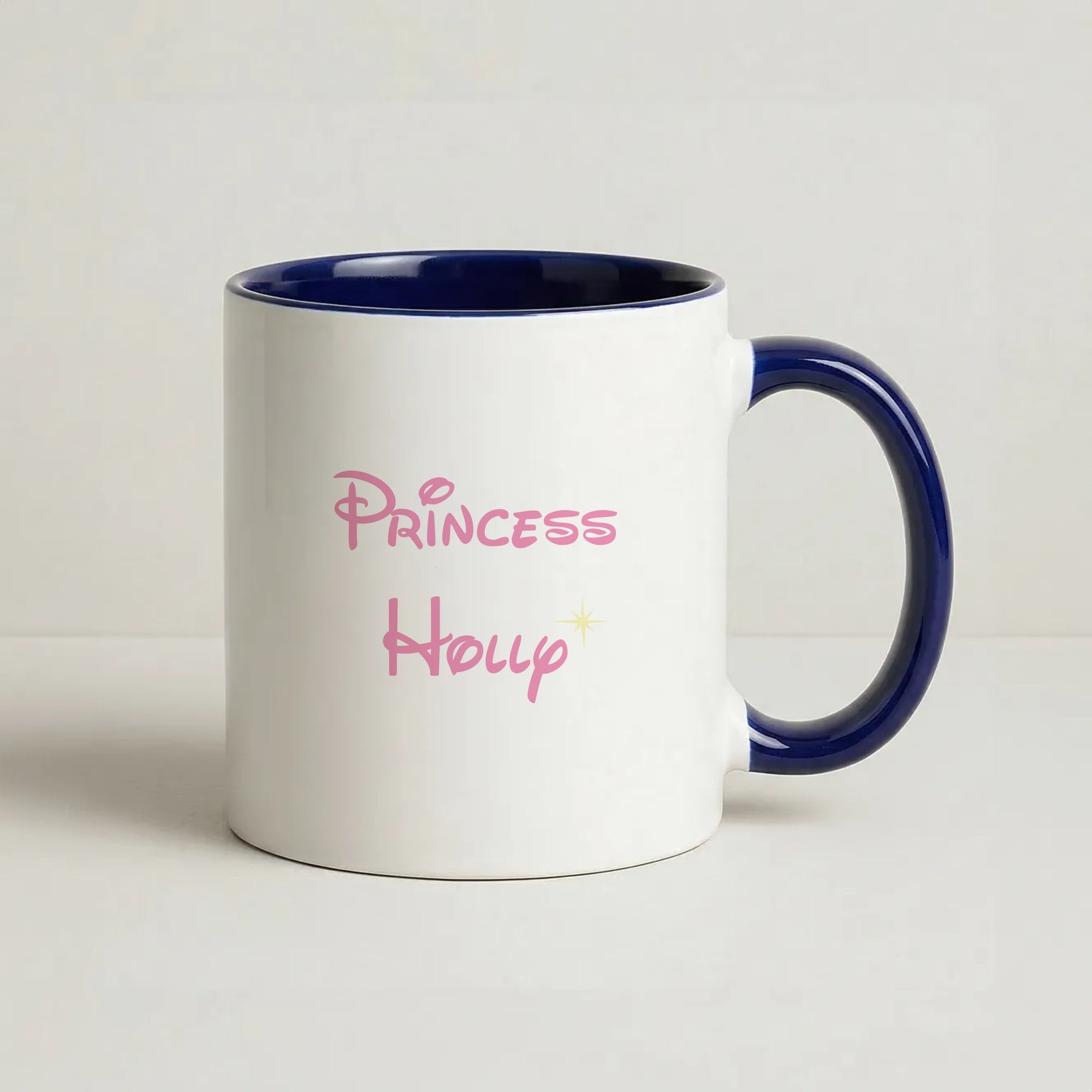 Princess - Personalised Fairytale Coffee Navy Blue Mug