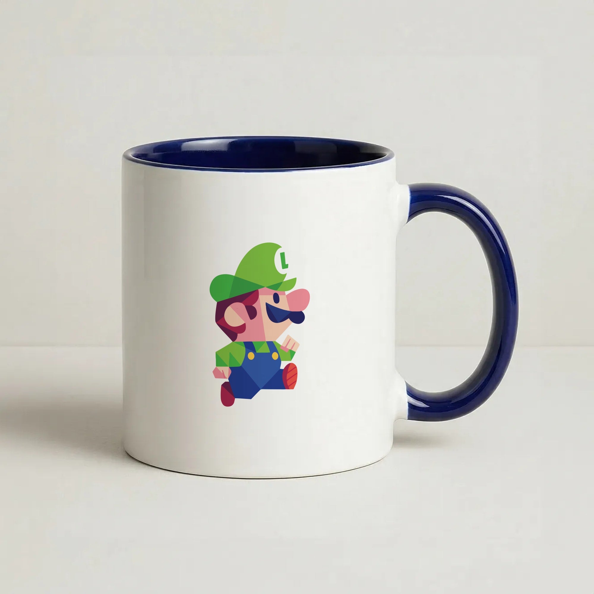 Running Luigi - Mario Coffee Navy Blue Mug