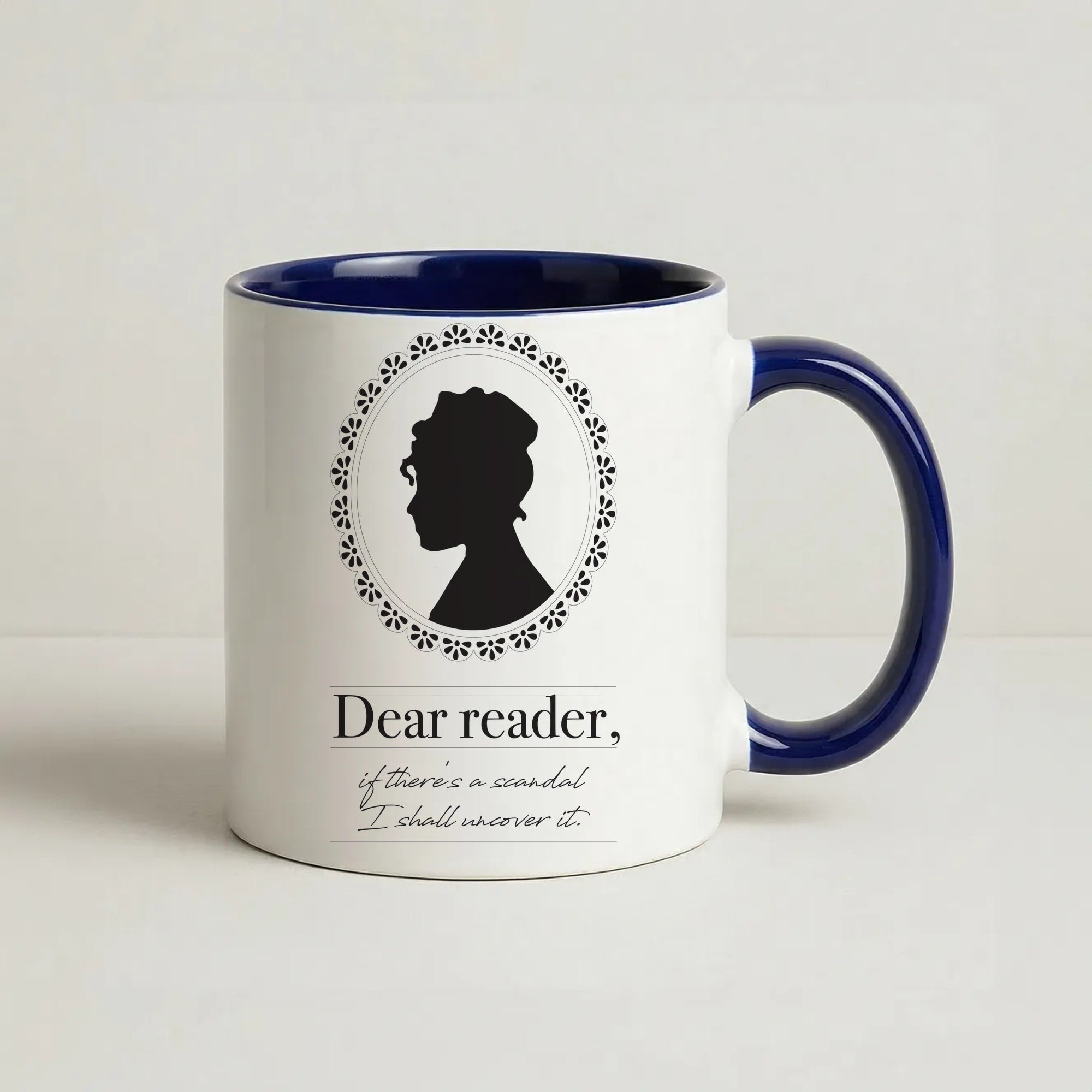 Dear Reader Coffee Navy Blue Mug