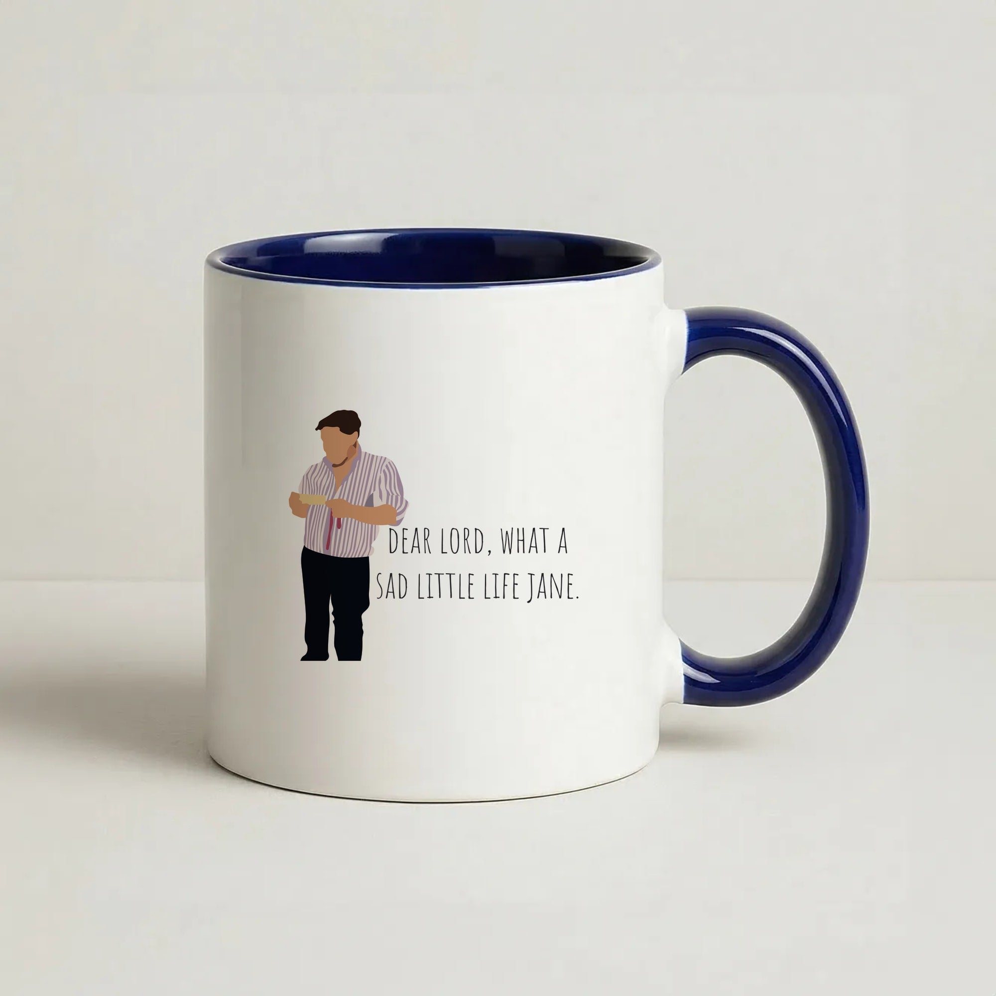 Sad Little Life Jane - British Pop Culture Coffee Navy Blue Mug