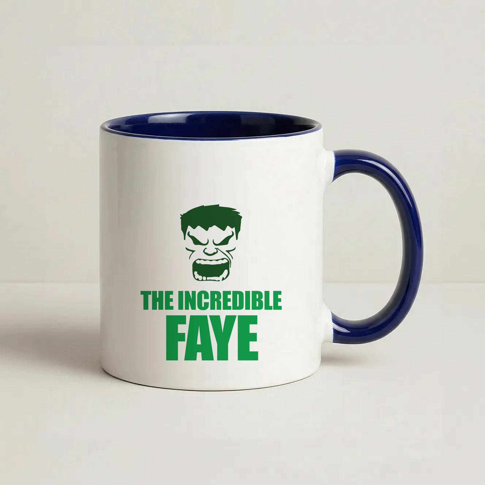 Hulk - Personalised Superhero Comic Coffee Navy Blue Mug
