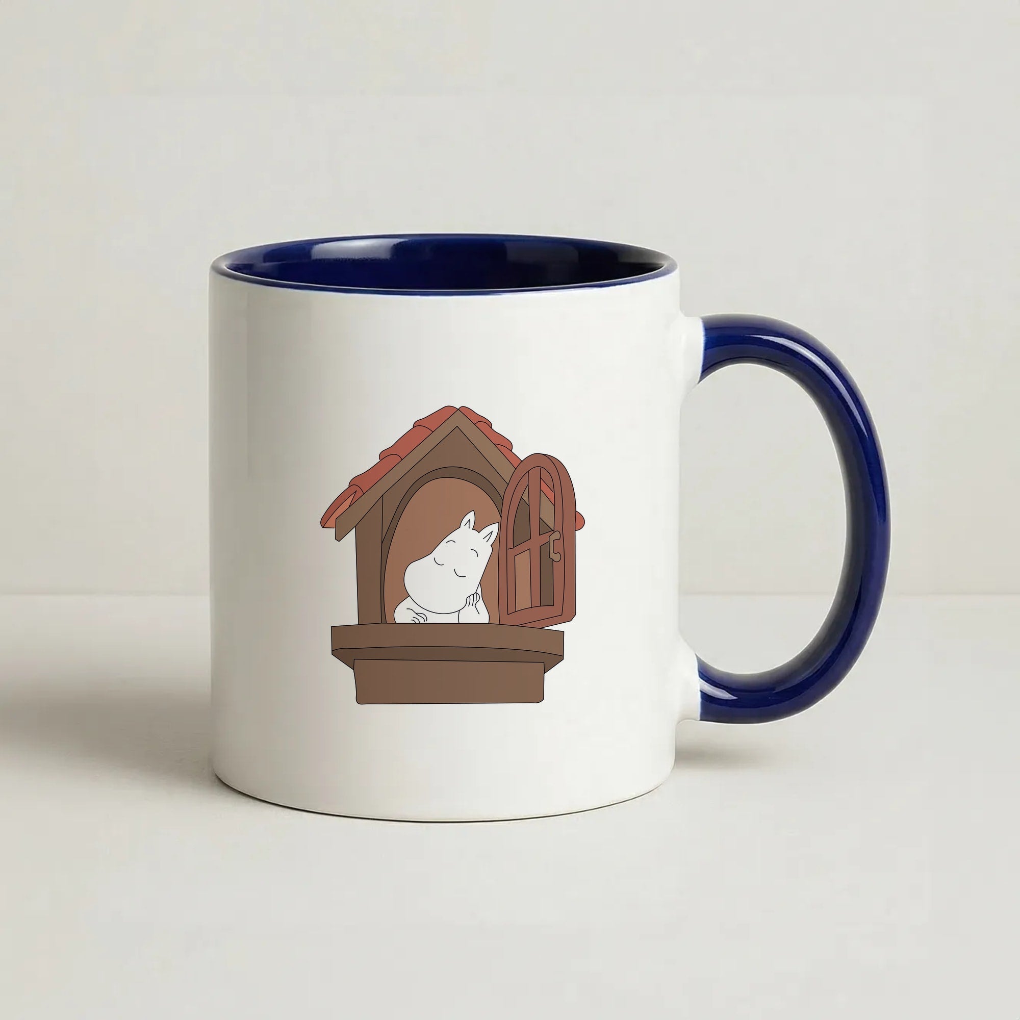 The Window Coffee Navy Blue Mug