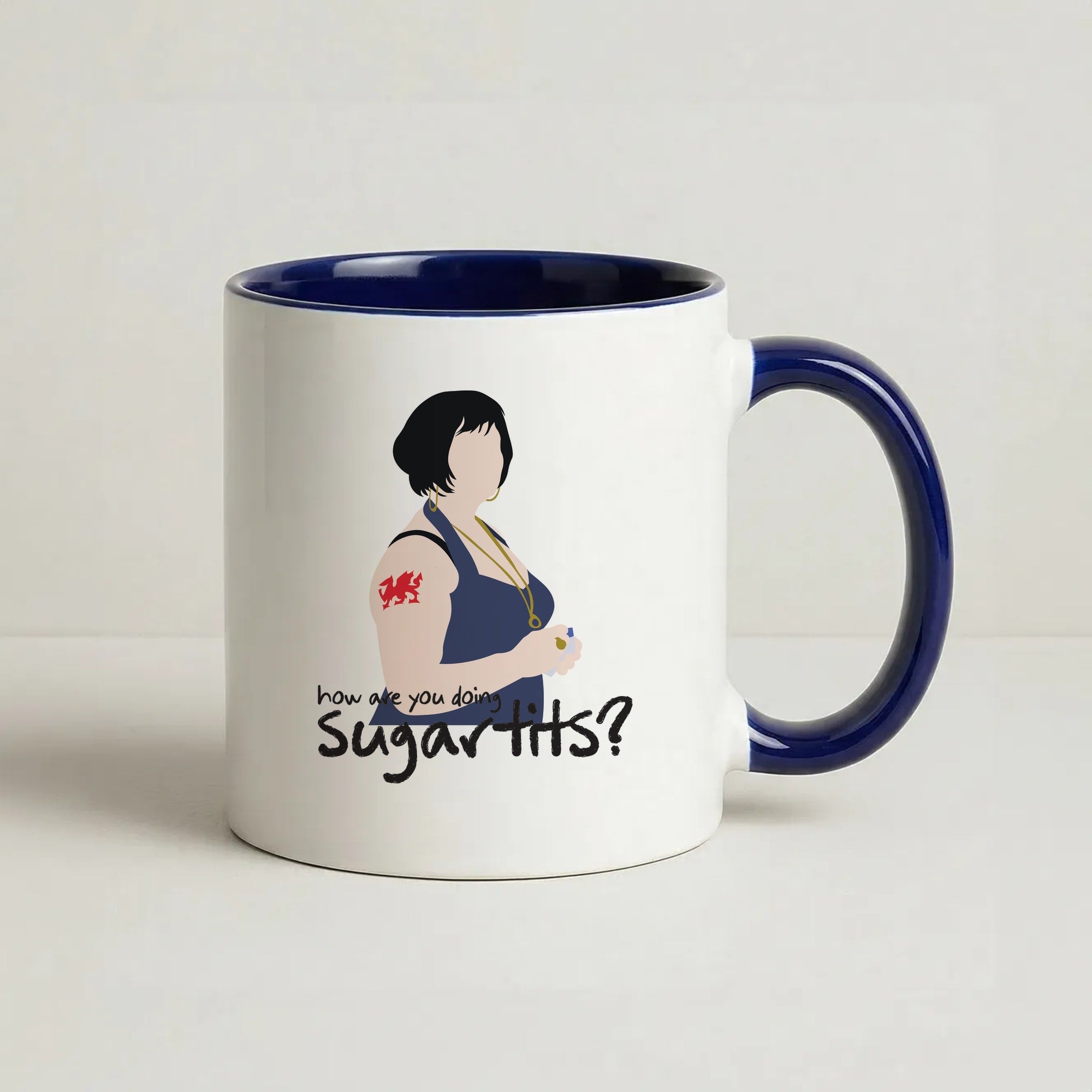 How You Doing? Coffee Navy Blue Mug