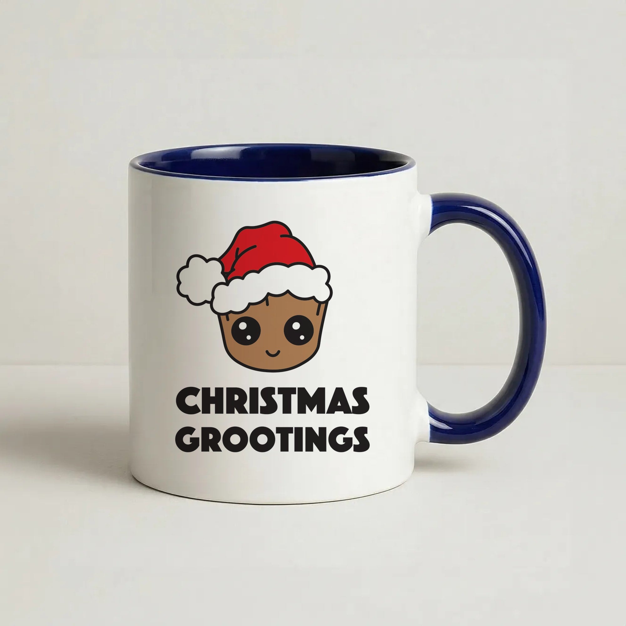 Christmas Grootings Coffee Navy Blue Mug