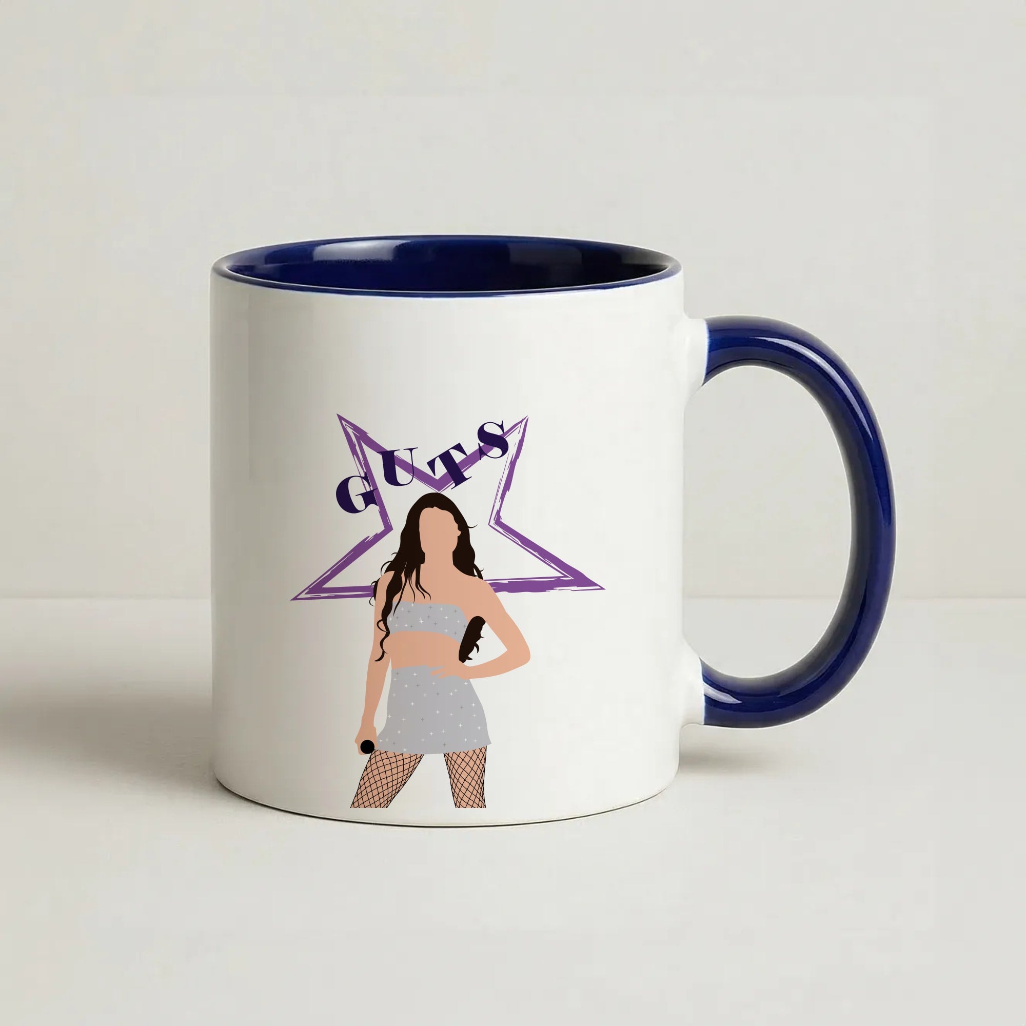 Dark Purple Olivia Coffee Navy Blue Mug