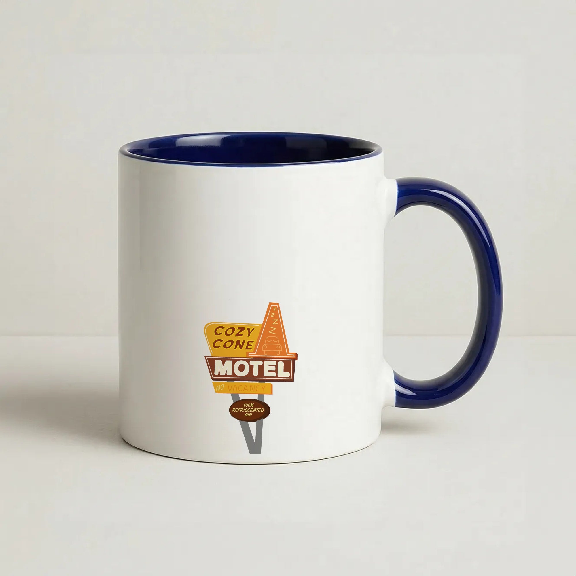 Cozy Cone Motel - Cars Coffee Navy Blue Mug