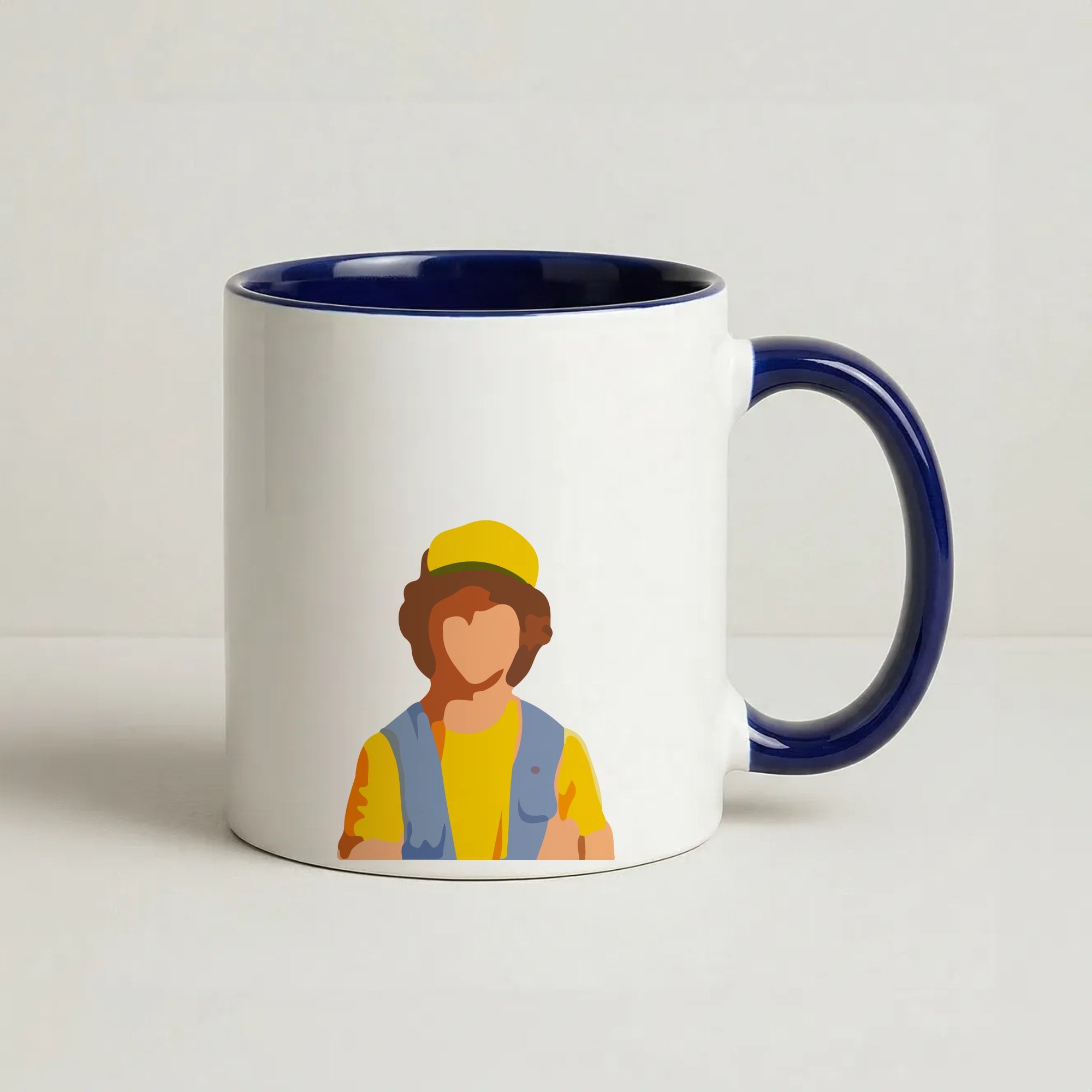 Faceless Dustin - Stranger Things Coffee Navy Blue Mug