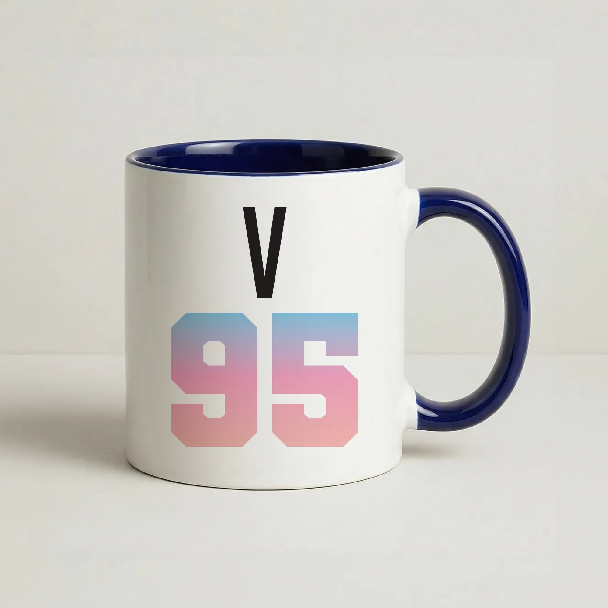 V 95 Coffee Navy Blue Mug
