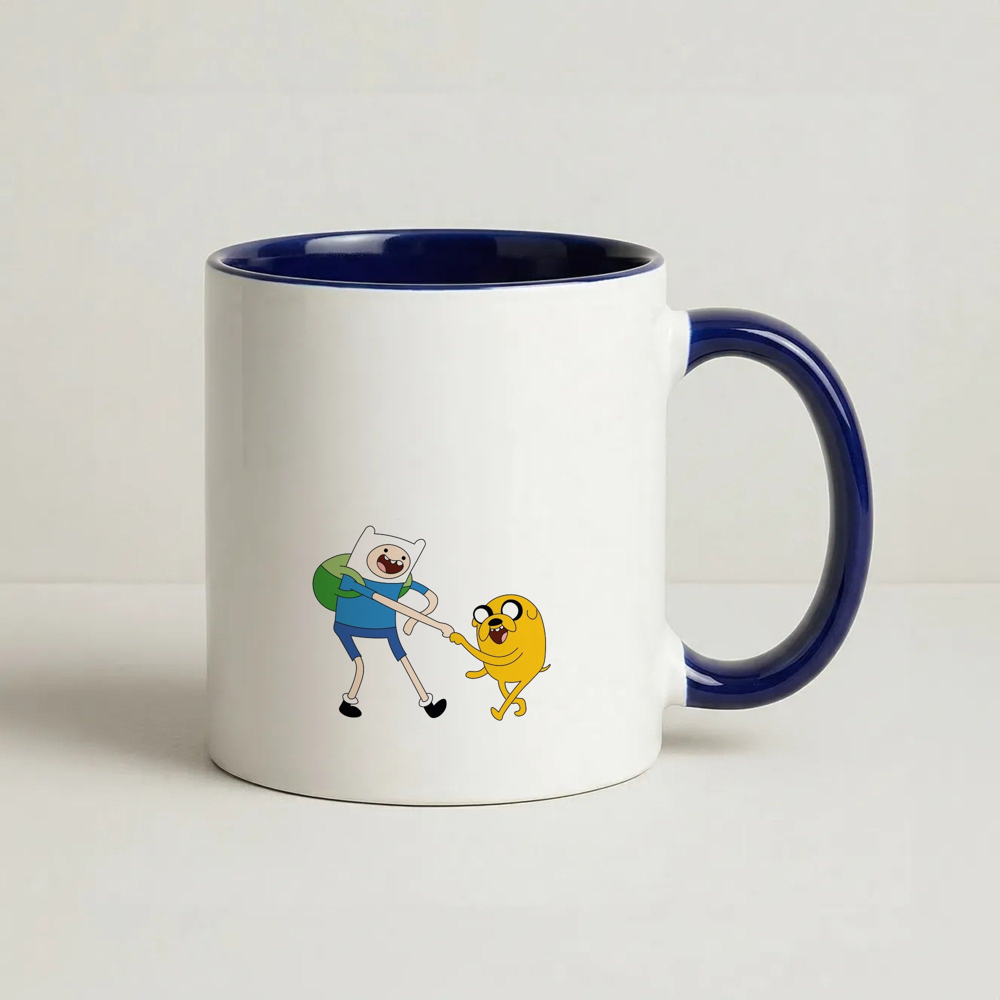 Jake The Dog And Finn The Human Coffee Navy Blue Mug