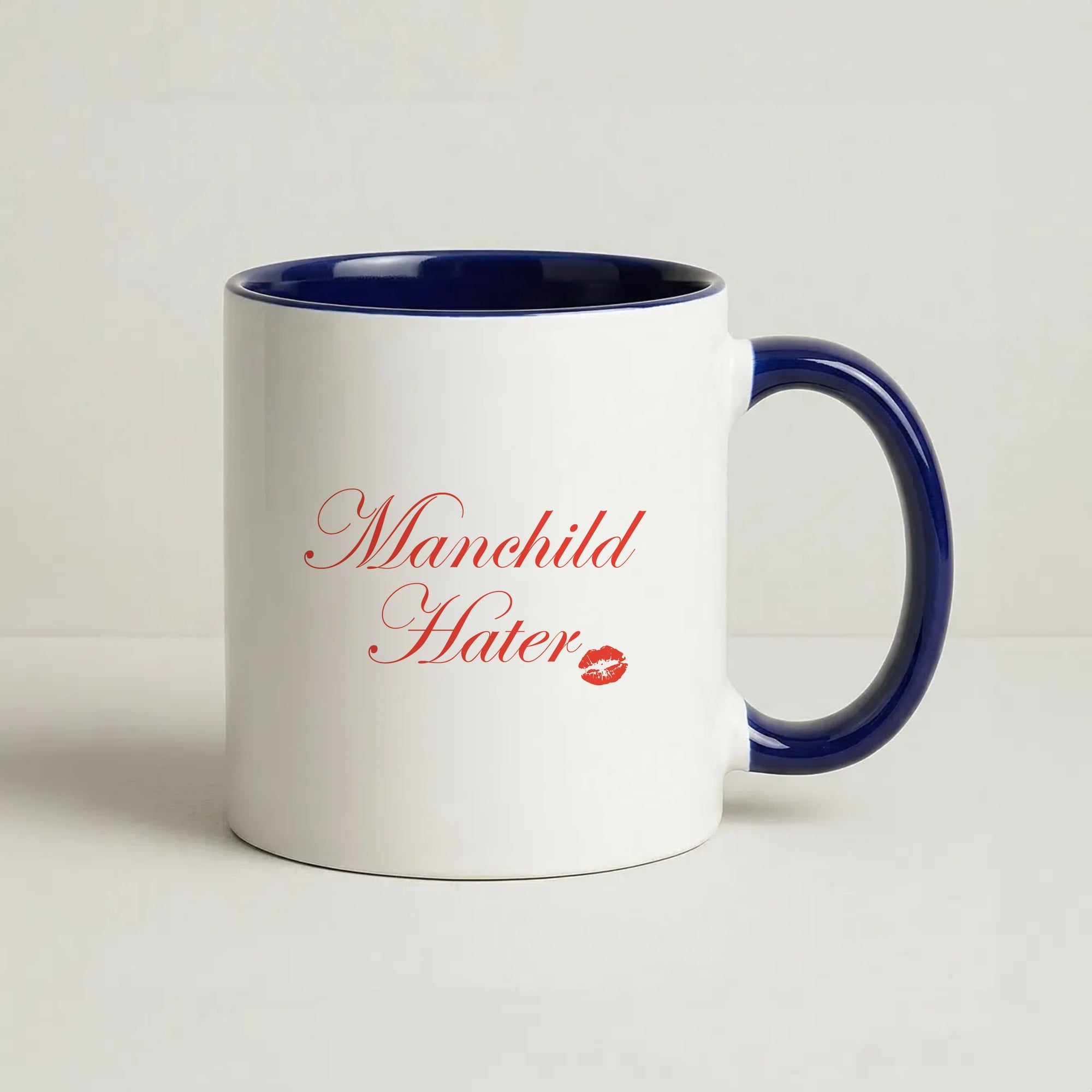 Manchild Hater Coffee Navy Blue Mug