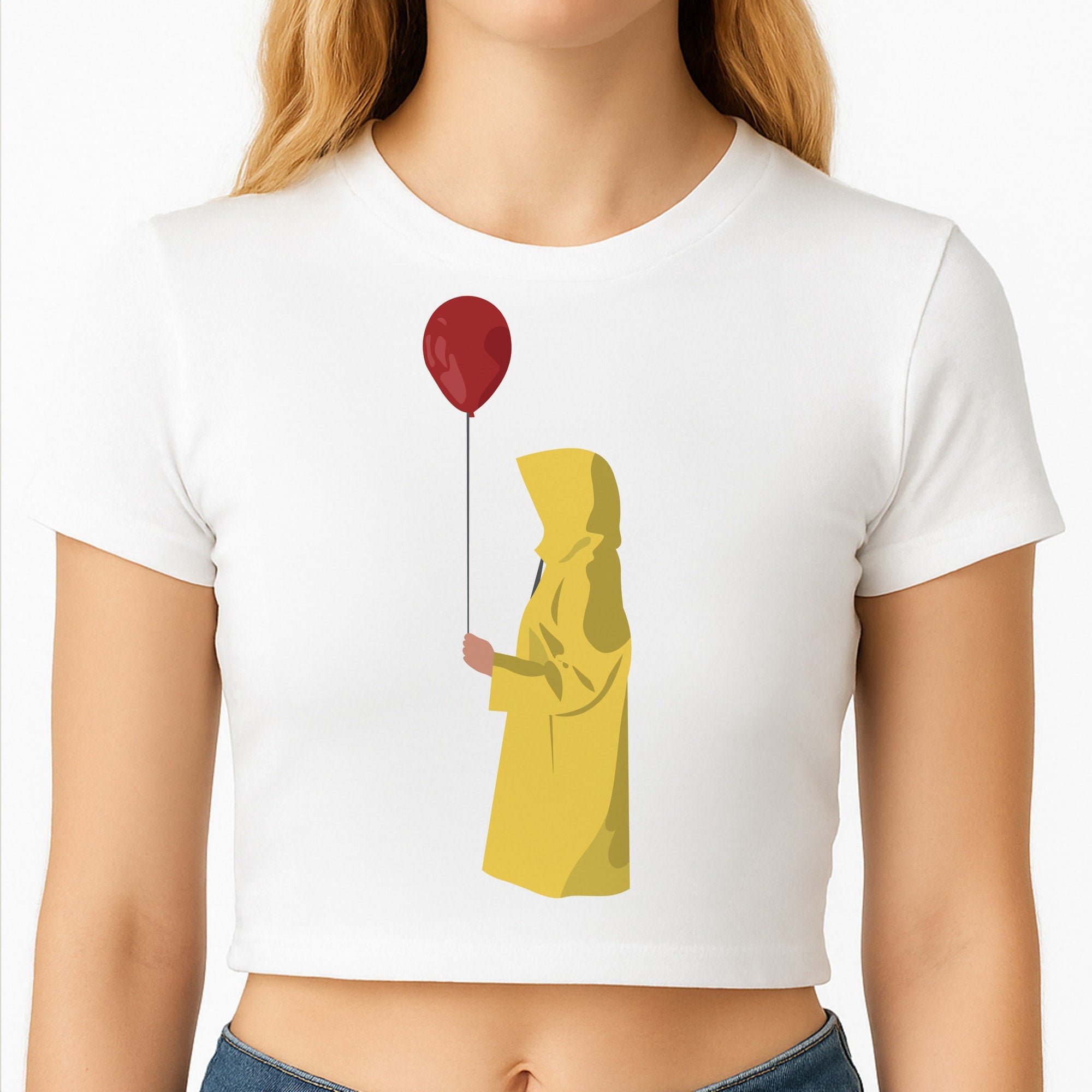 Holding Balloon - Clown Crop Top
