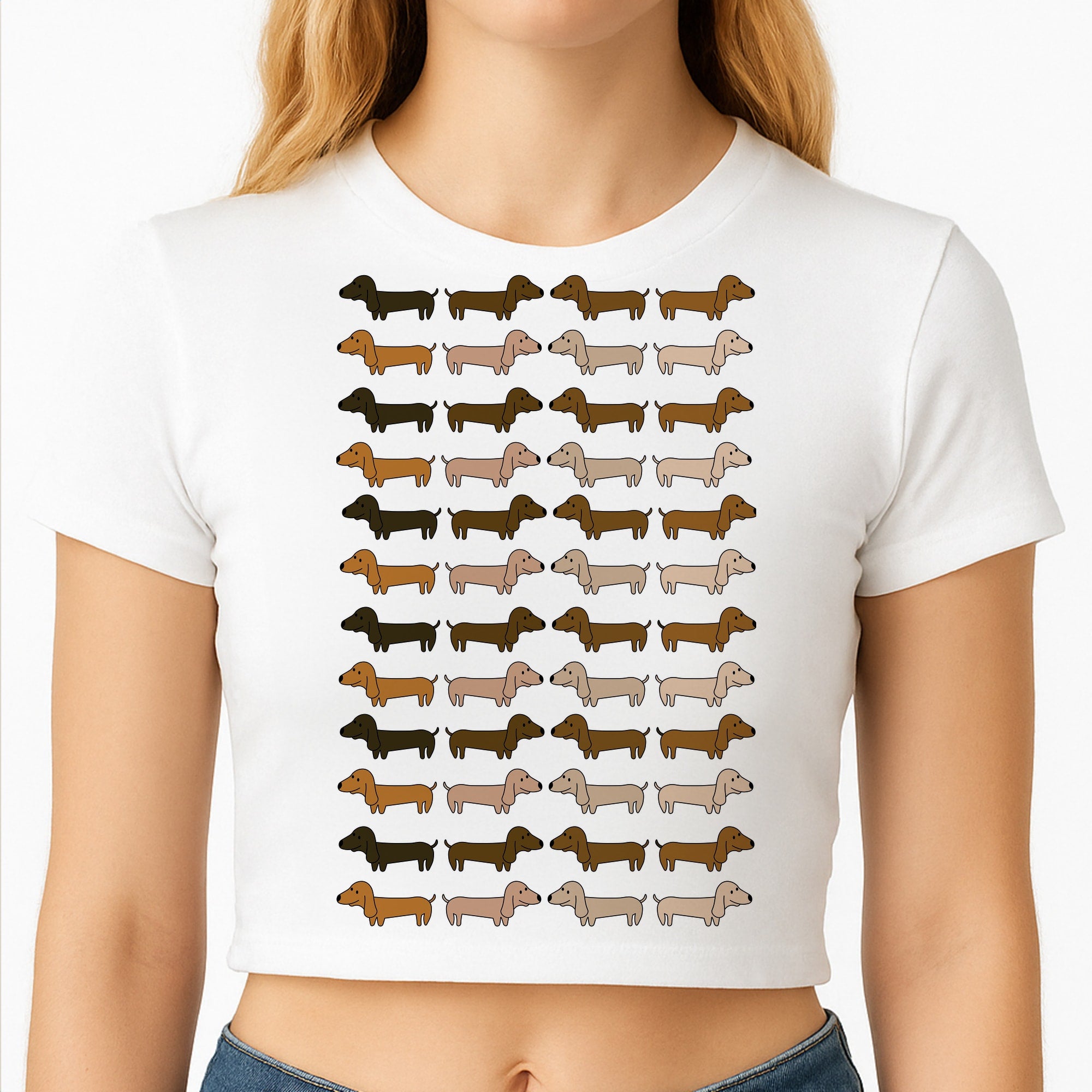 Collage - Dachshunds Crop Top