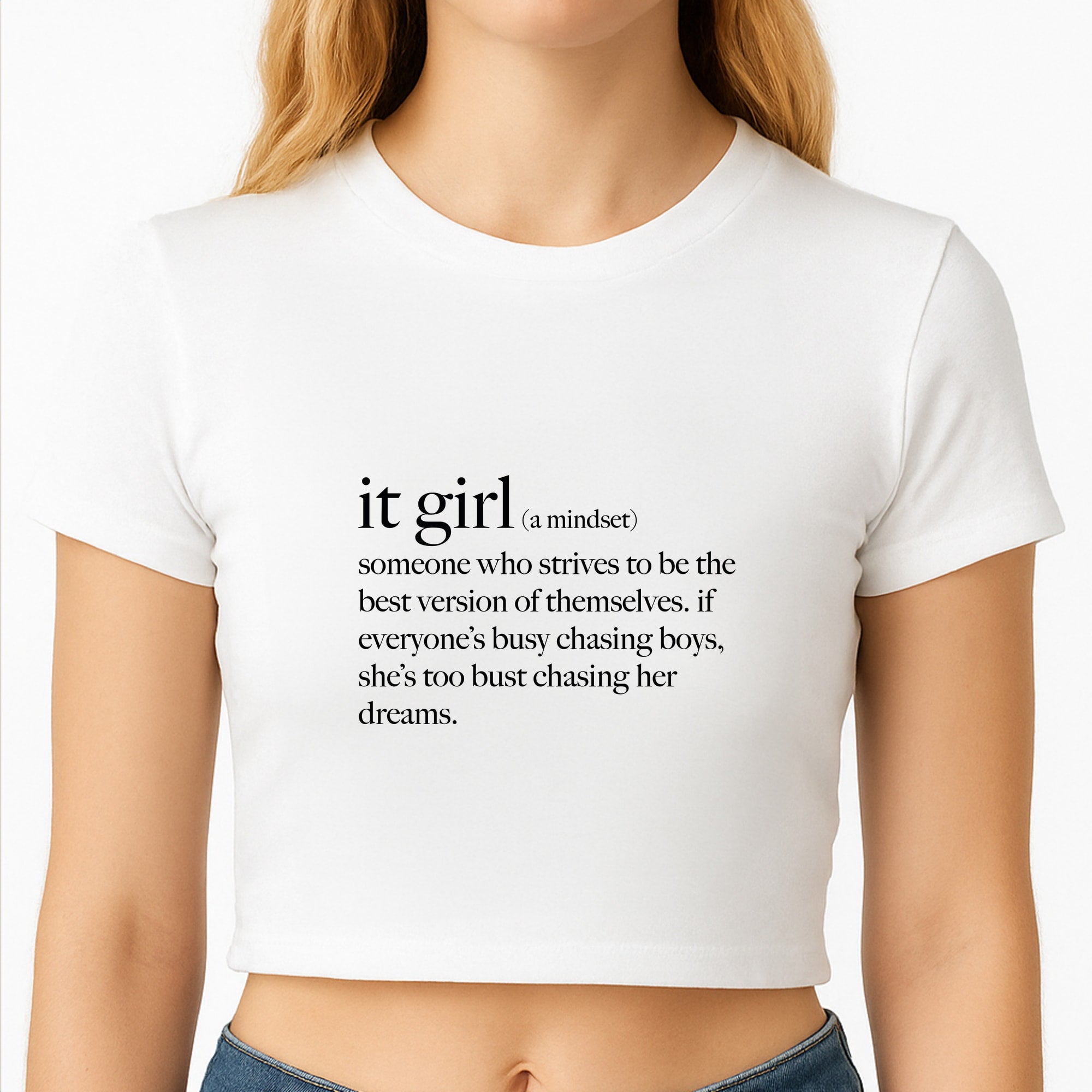 It Girl - Clean Girl Aesthetic Crop Top