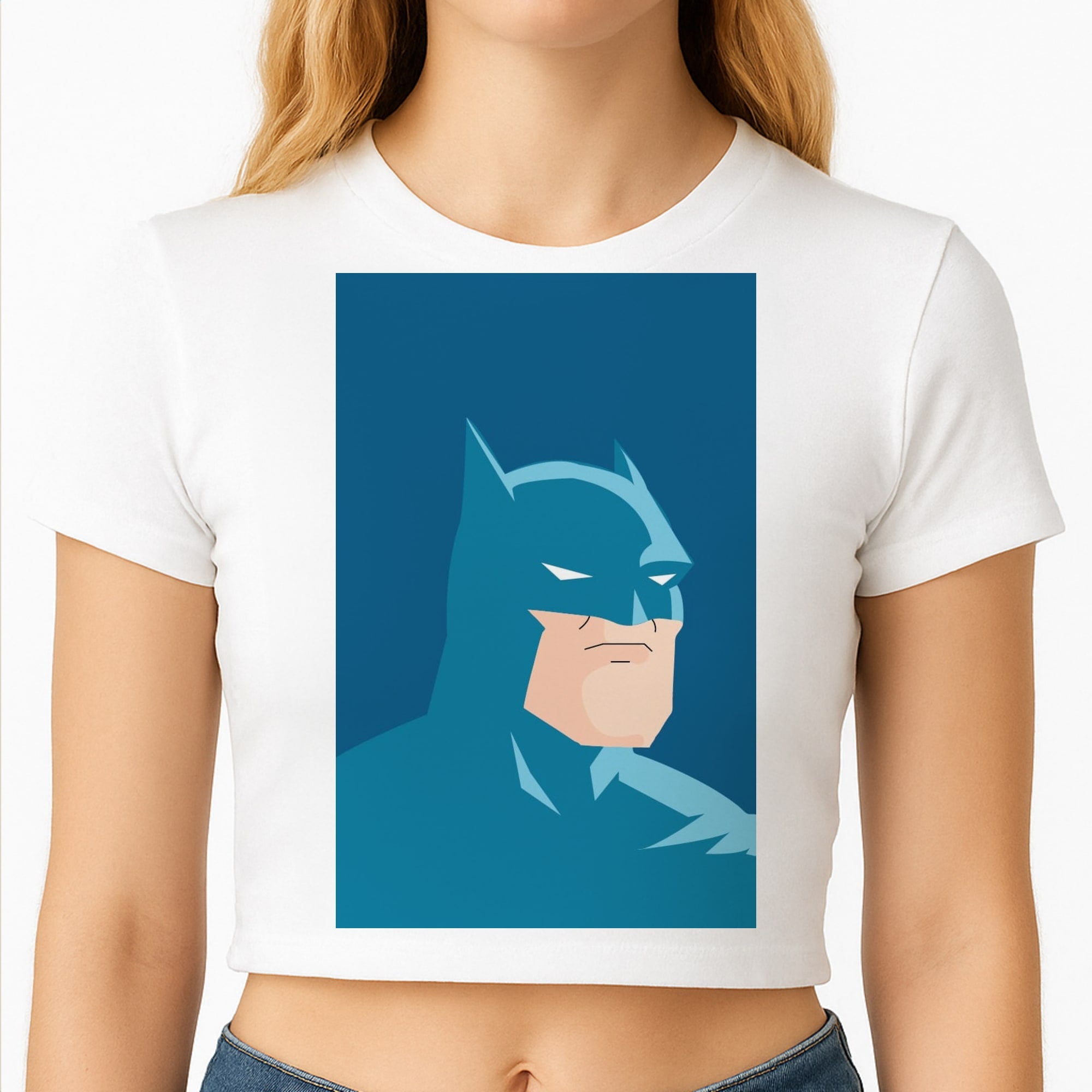 Blue Bat Superhero Crop Top