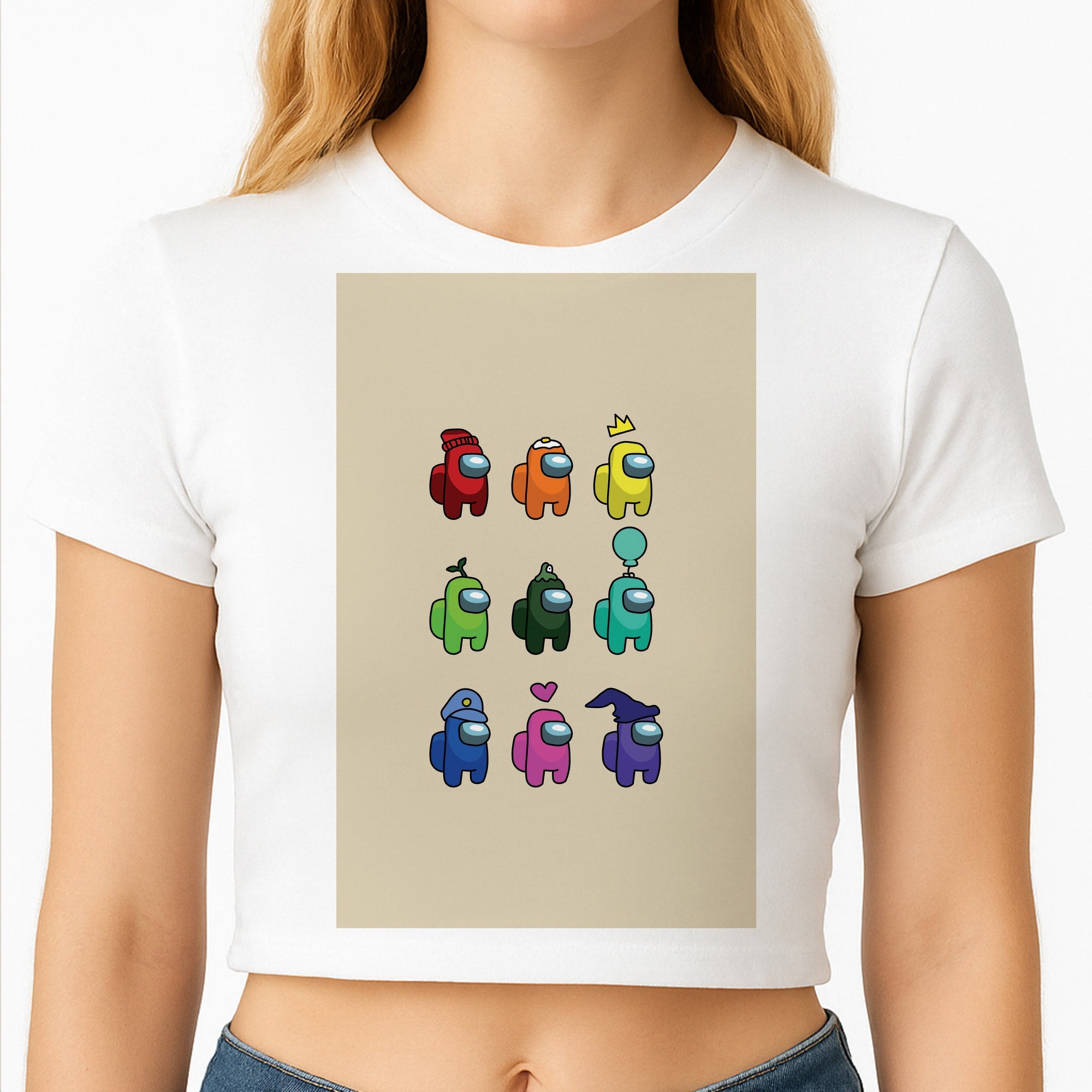 Among Gaming characters Crop Top