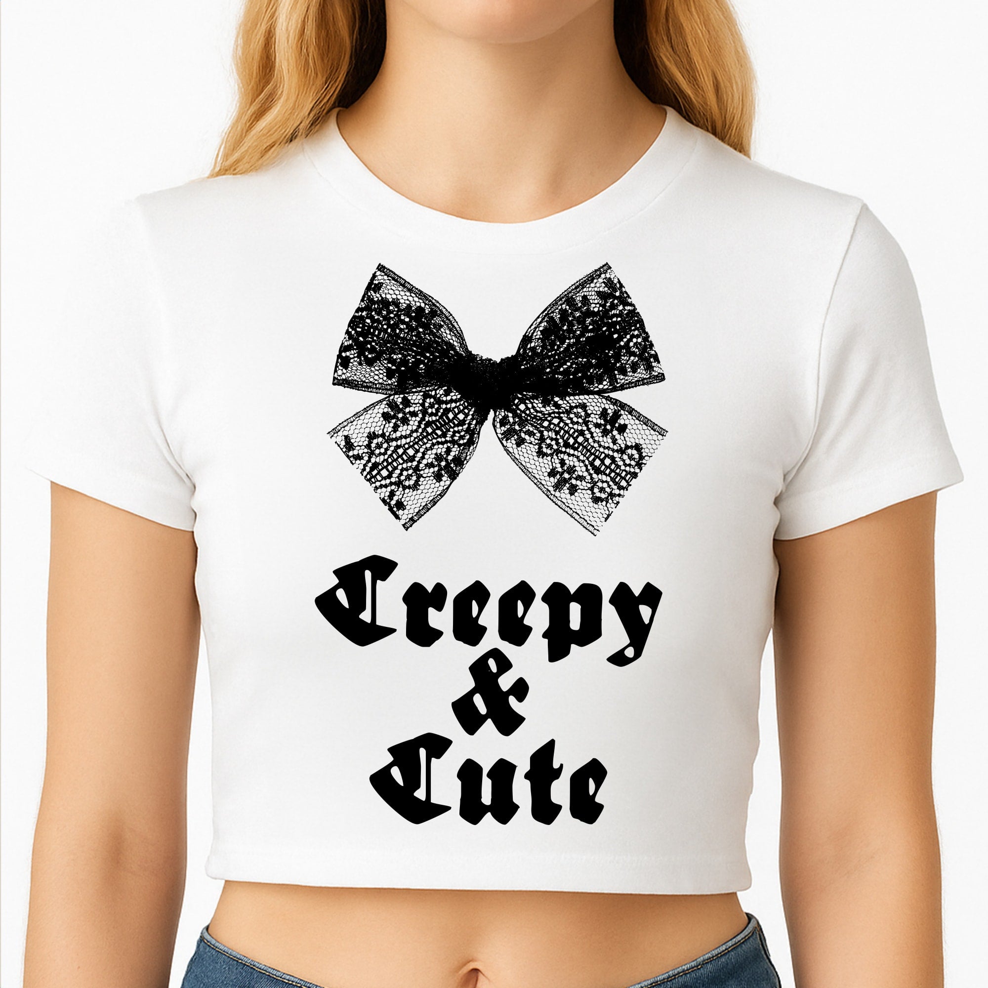 Creepy And Cute Coquette Crop Top