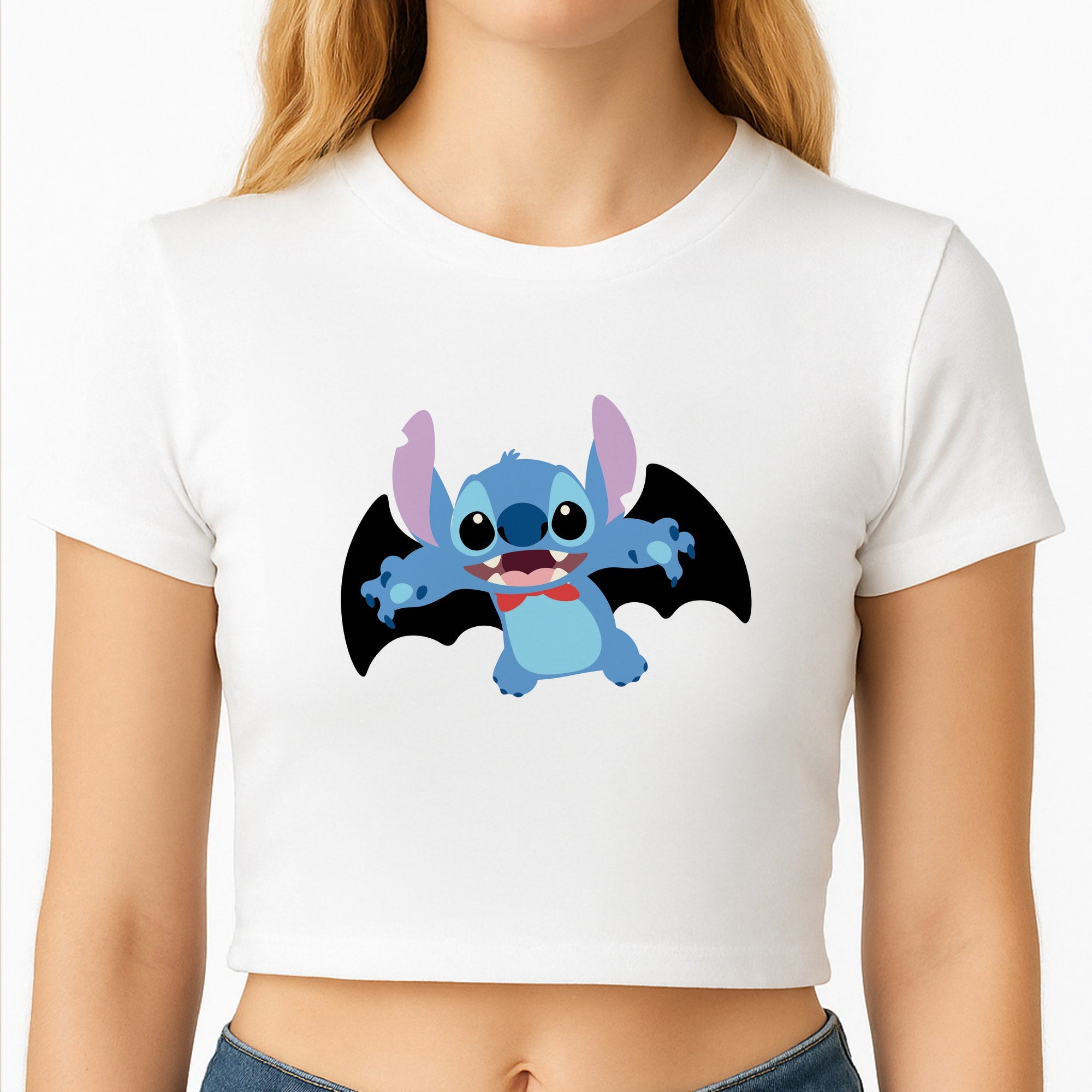 Vampire Alien Blue Halloween Crop Top