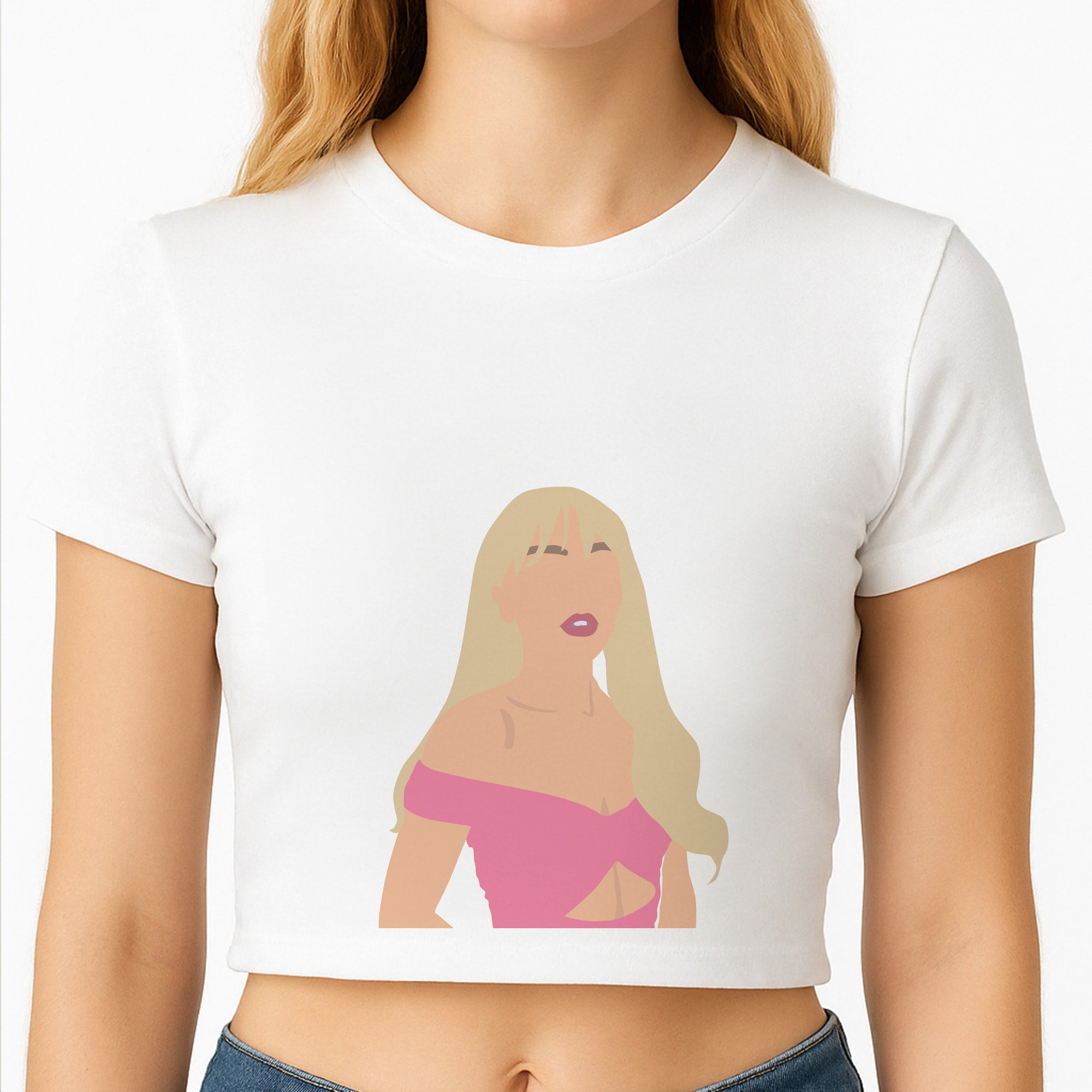 Pink Dress Crop Top
