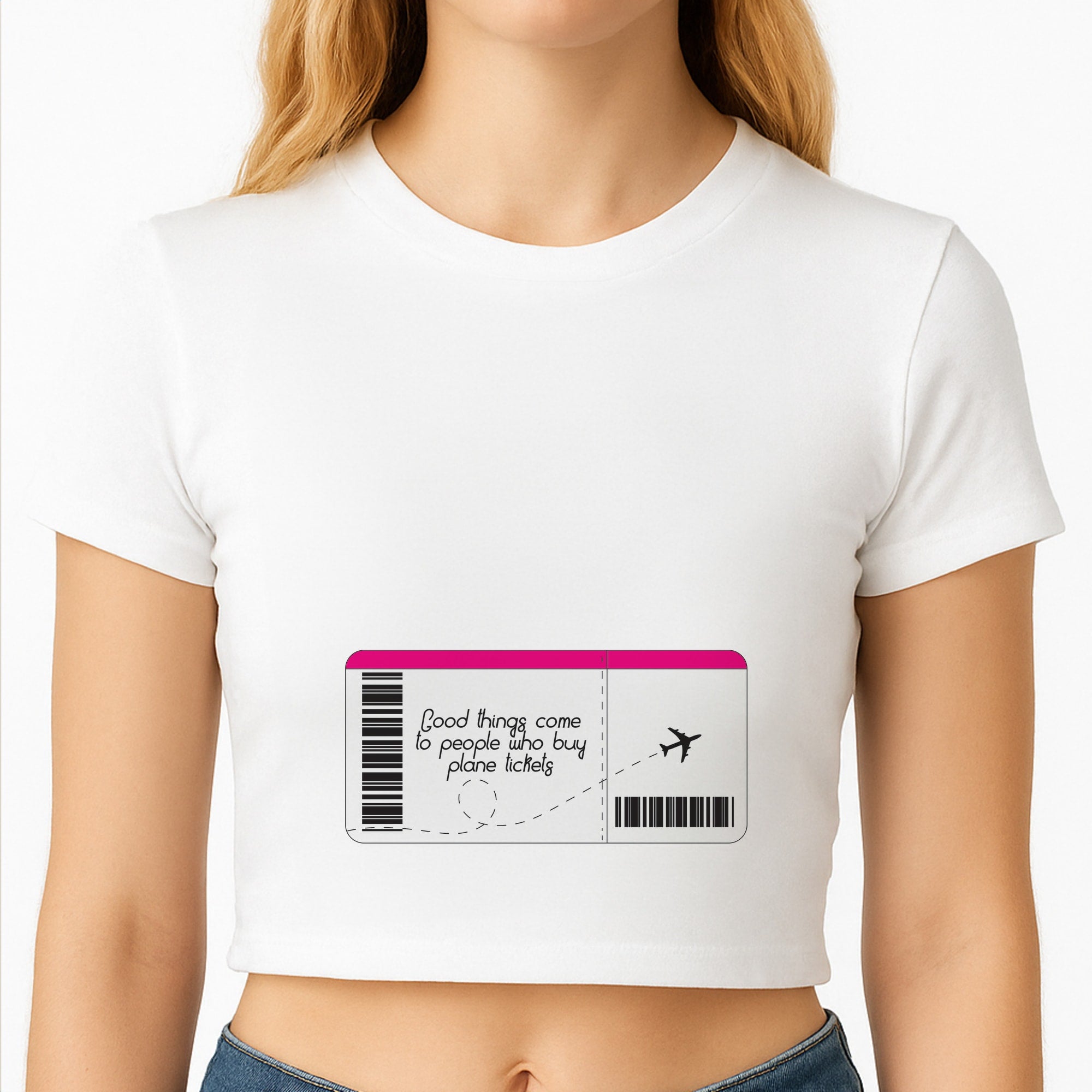 Buy Plane Tickets - Travel Crop Top