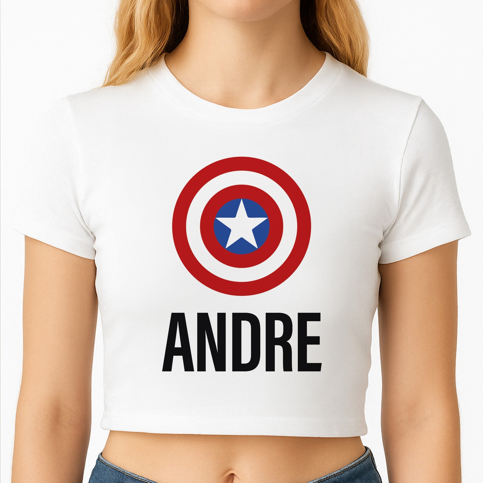 Captain America - Personalised Superhero Comic Crop Top