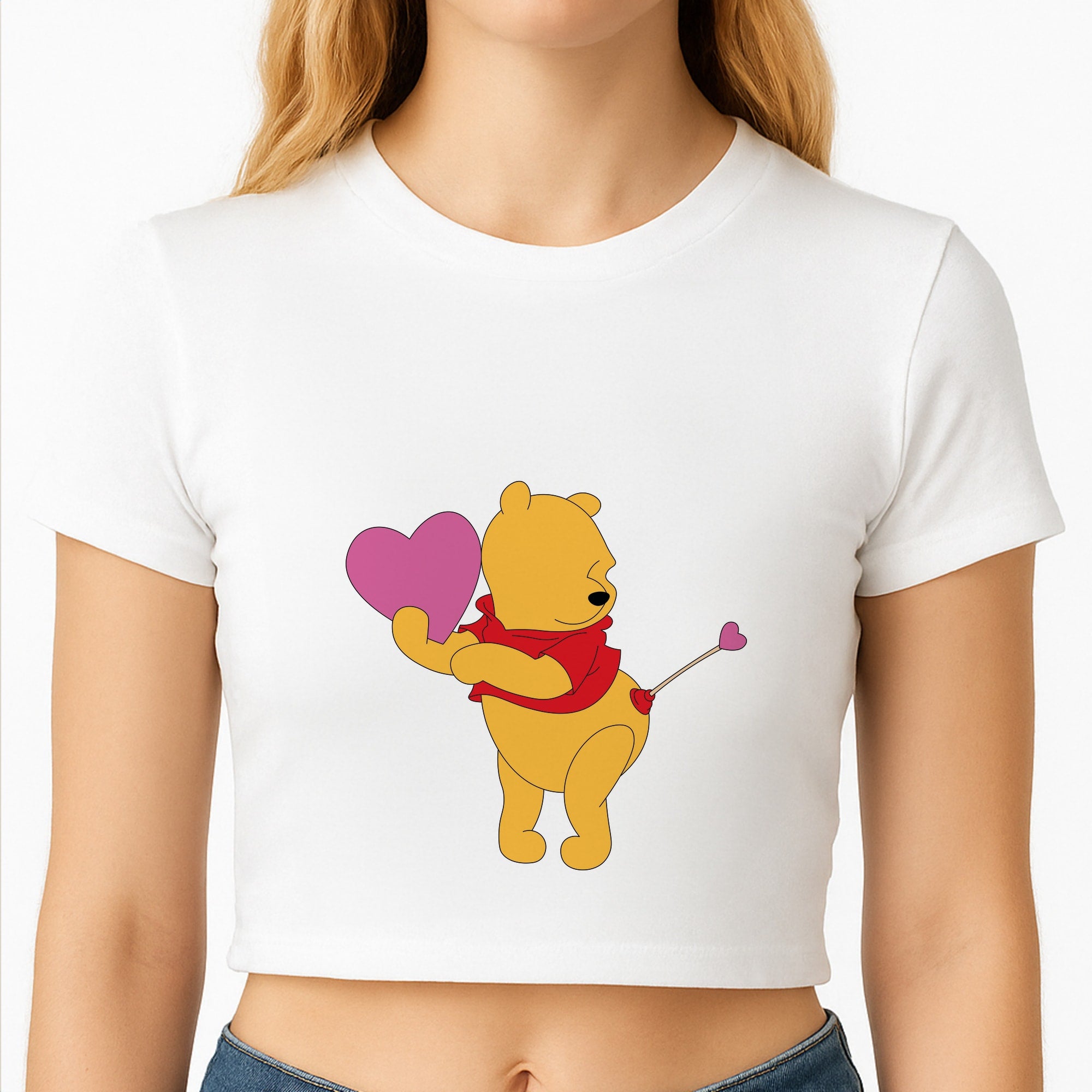 Cupid Pooh Valentine's Crop Top