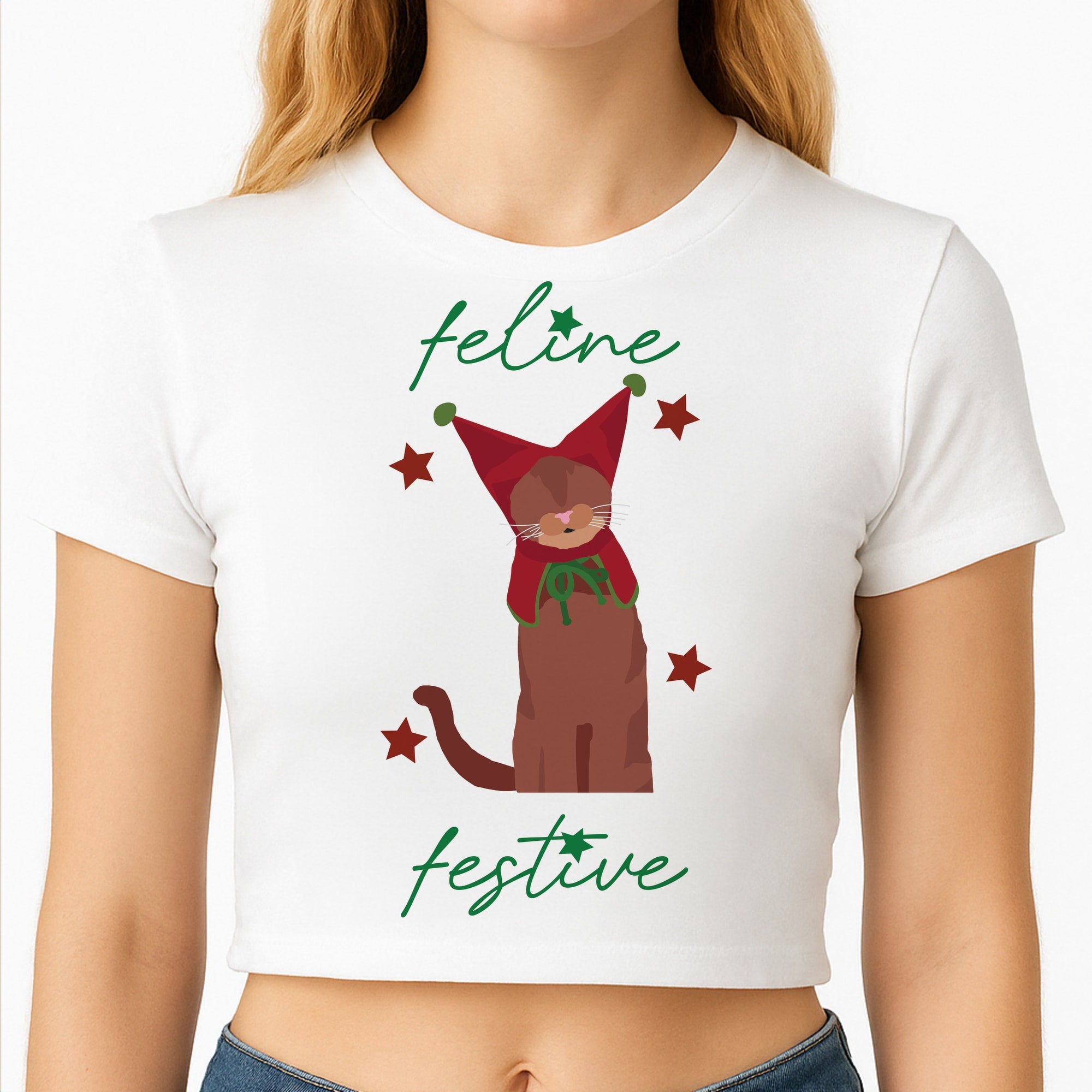 Feline Festive Crop Top