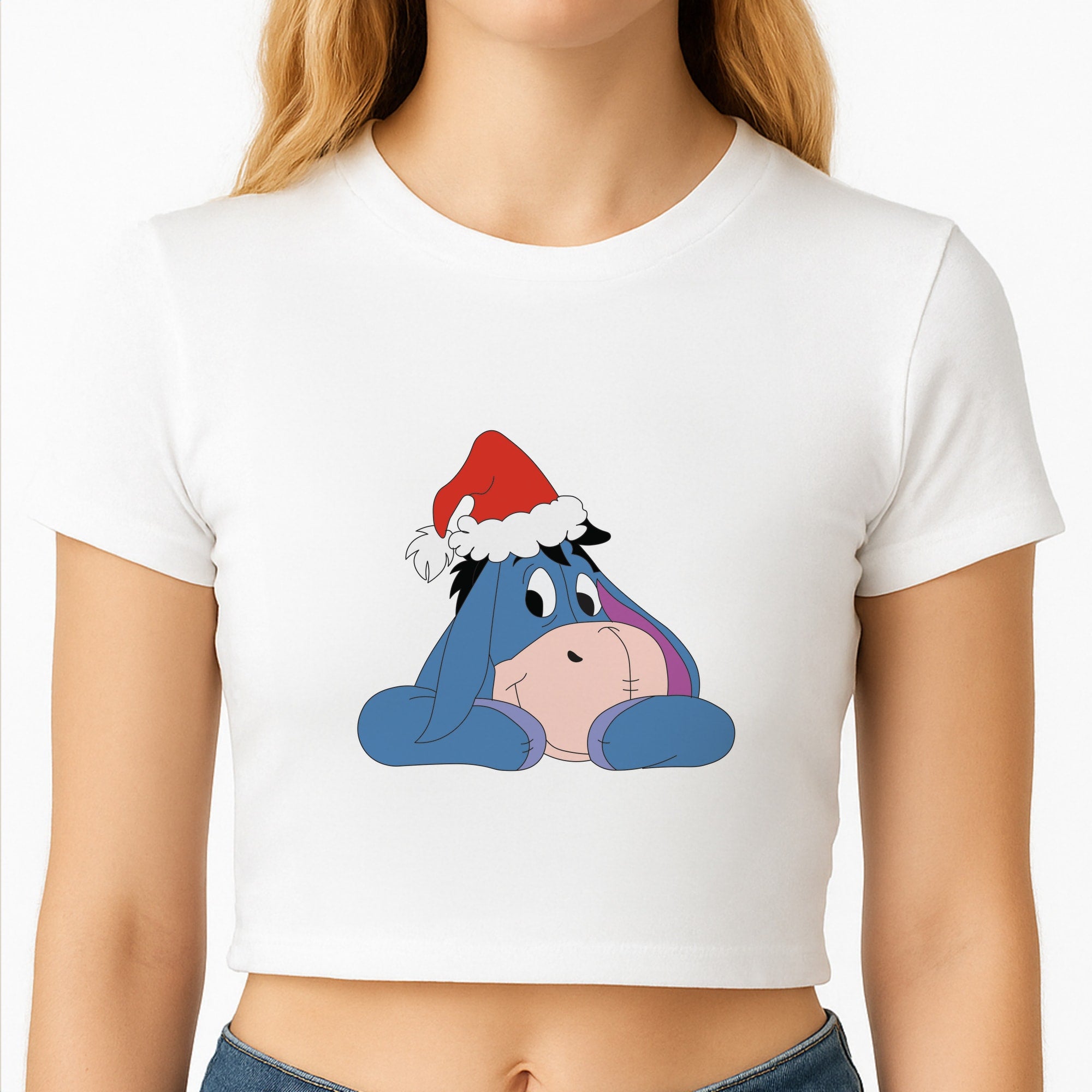 Donkey Pattern Christmas Crop Top
