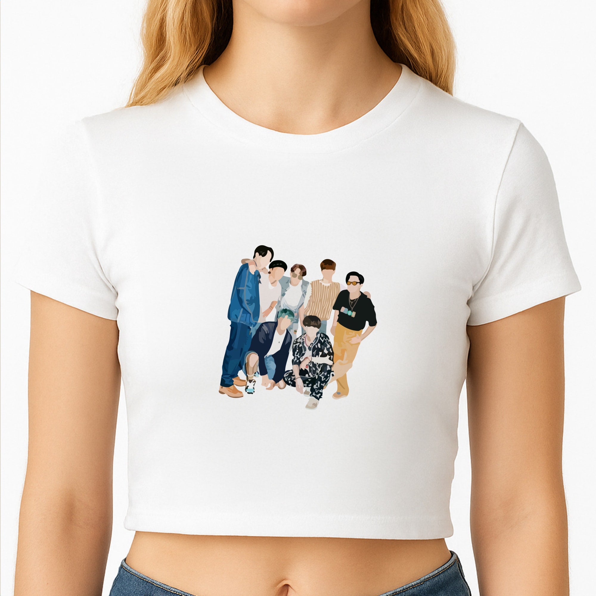 Casual K-Pop Band Band Crop Top