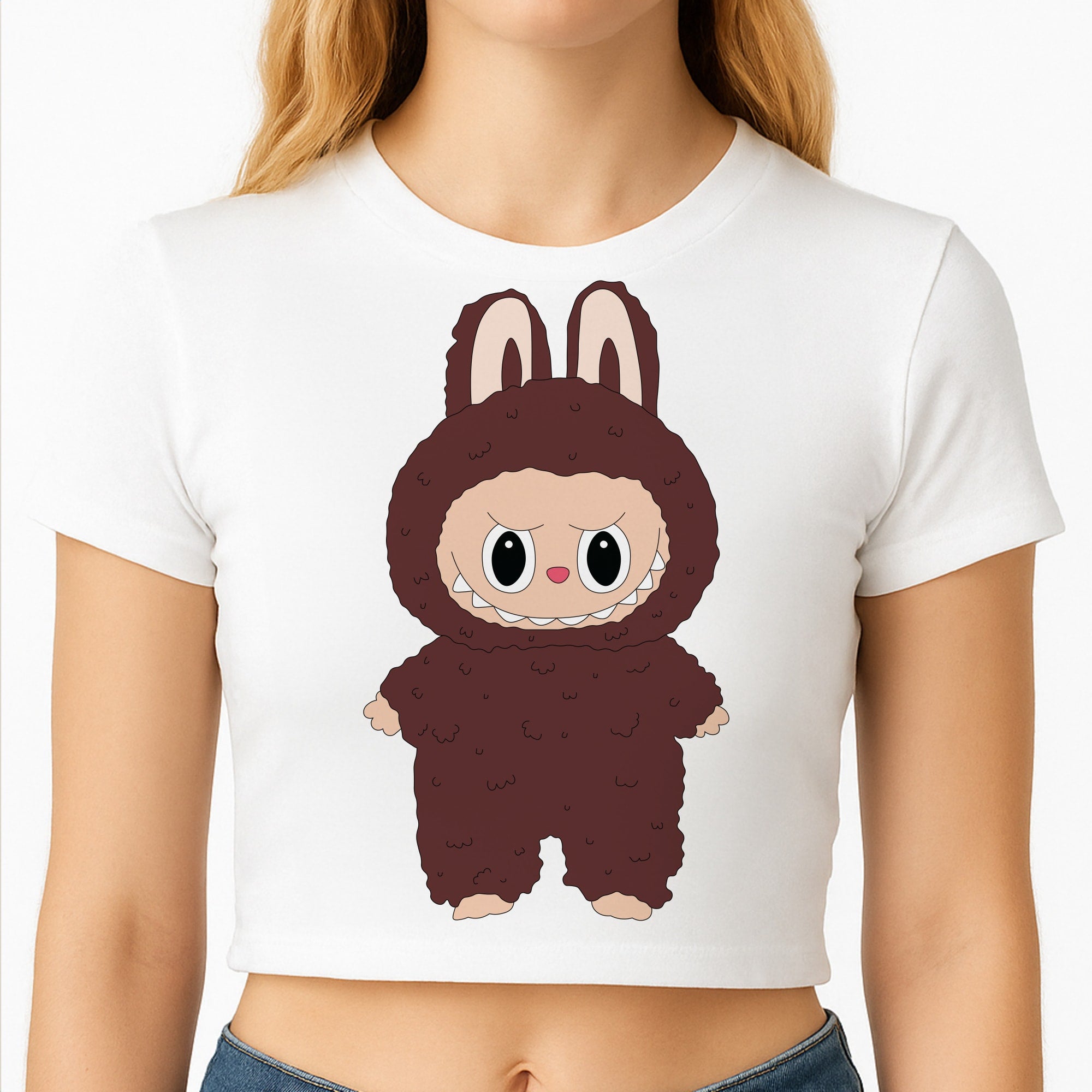Cute Brown Monster Crop Top