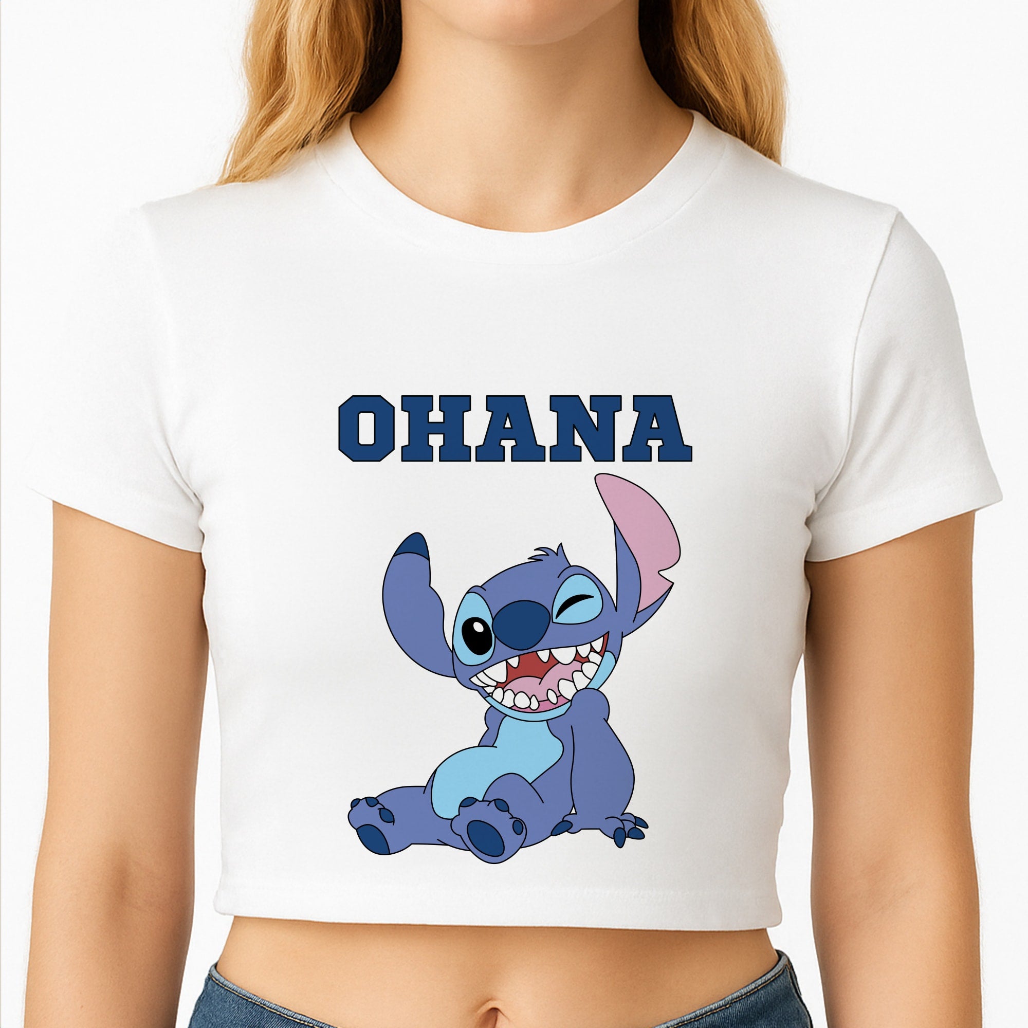 Blue Alien Ohana Crop Top