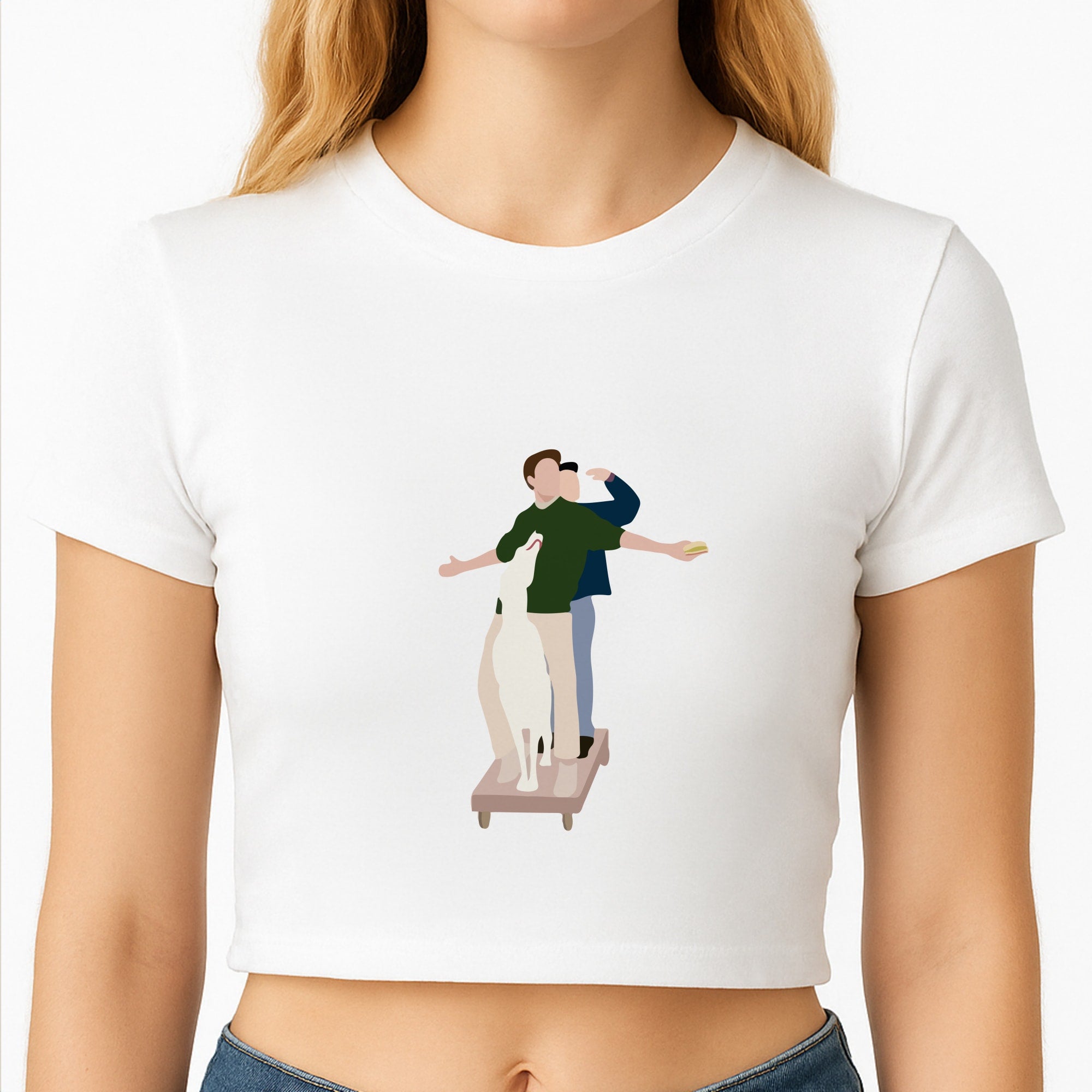 Two Men And A Dog Crop Top