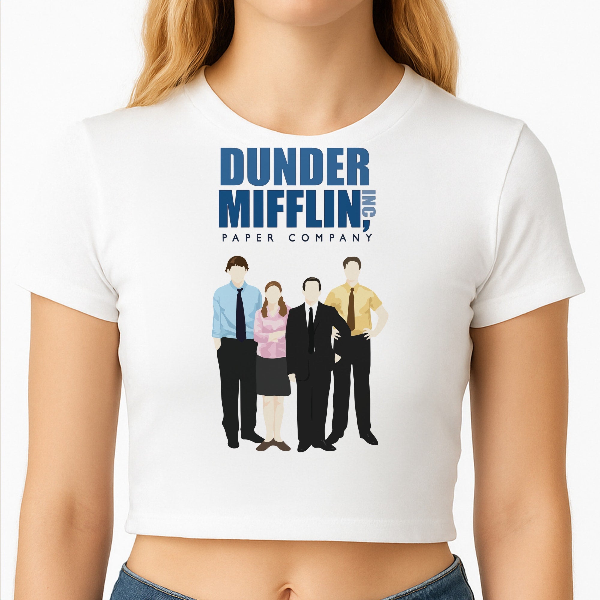 Office Cartoon - Dunder Mifflin Crop Top