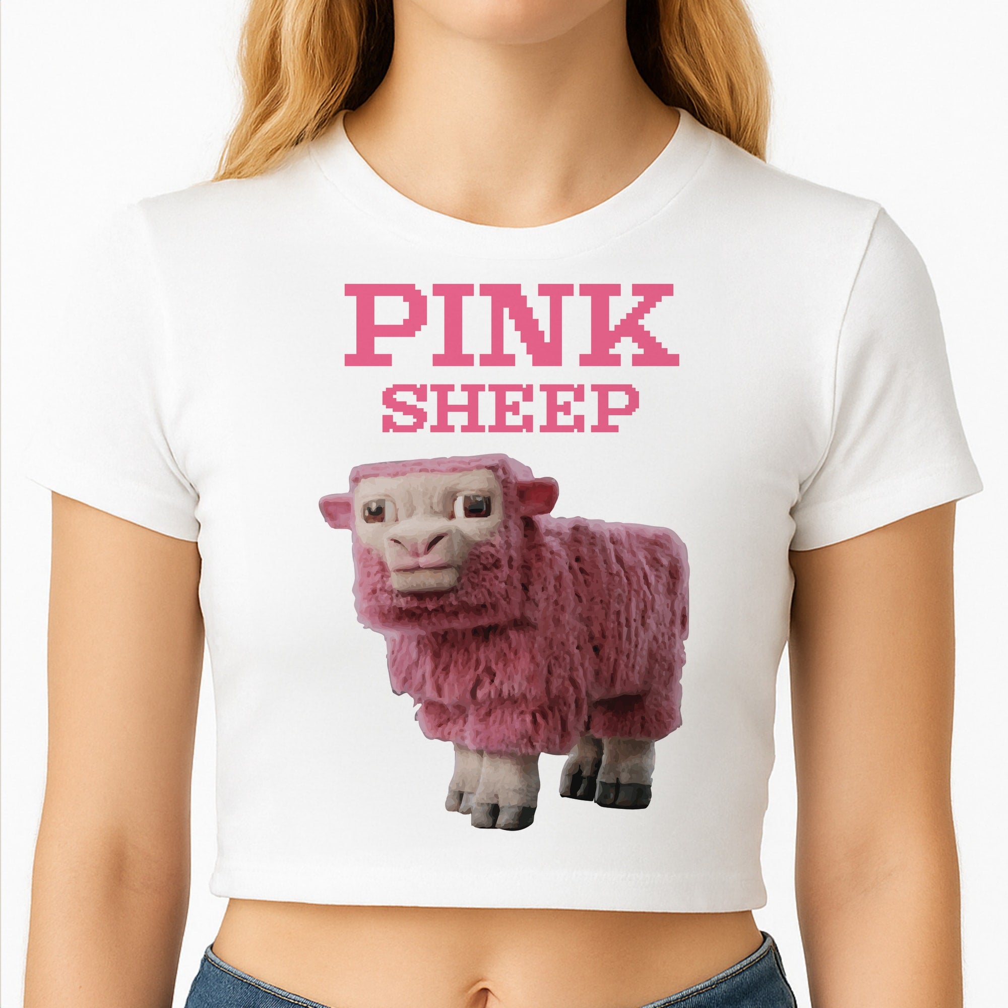 Pink Sheep Crop Top