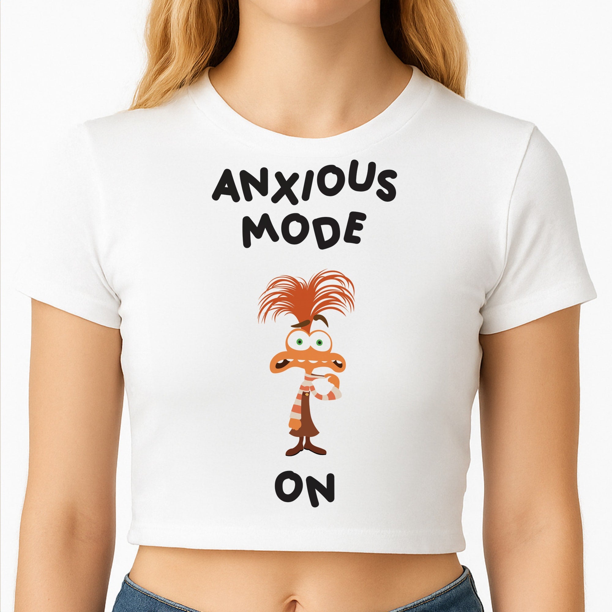 Anxious Mode On - Inside Out Crop Top