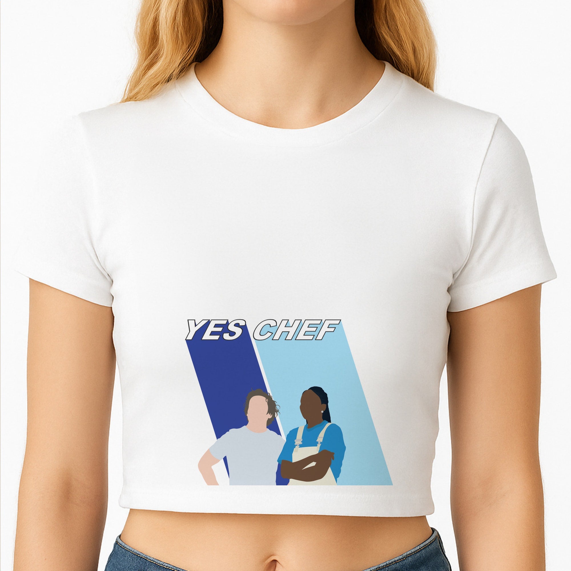 Yes Chef Blue Crop Top