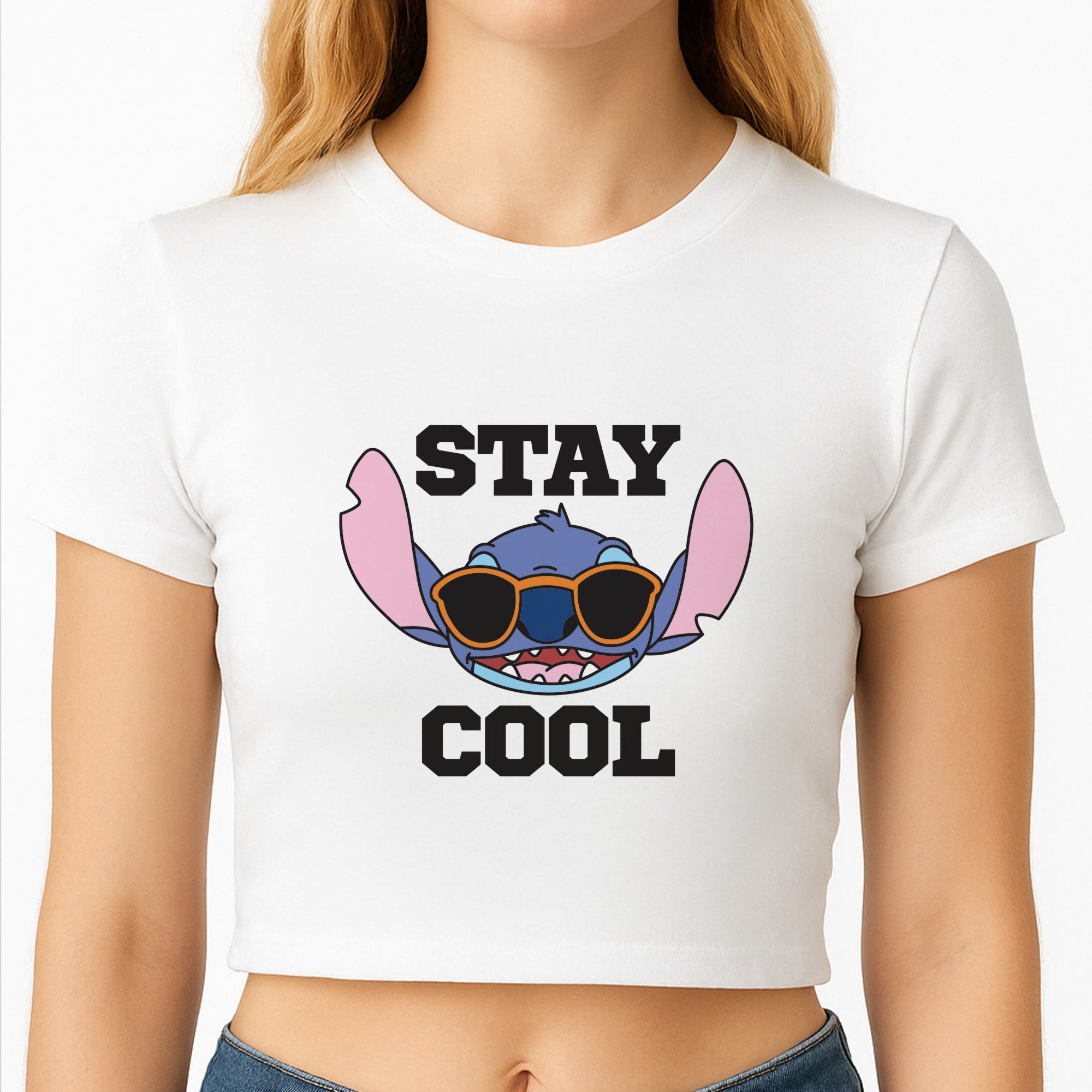 Stay Cool Blue Alien Crop Top