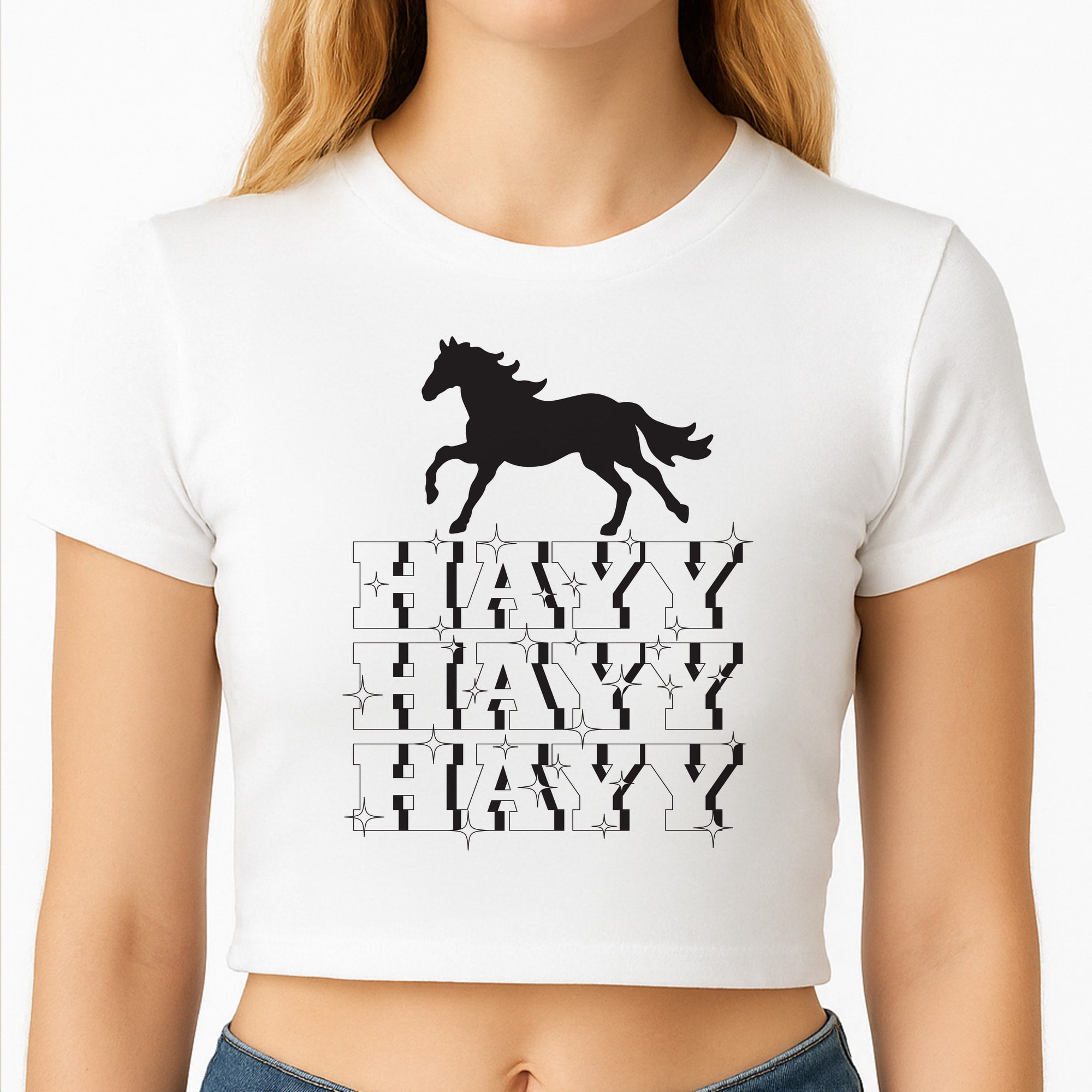 Hayy Hayy Hayy - Horses Crop Top