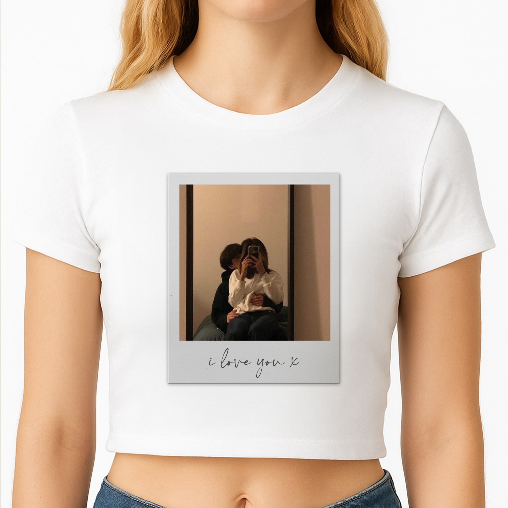 I Love You Polaroid - Personalised Couples Crop Top