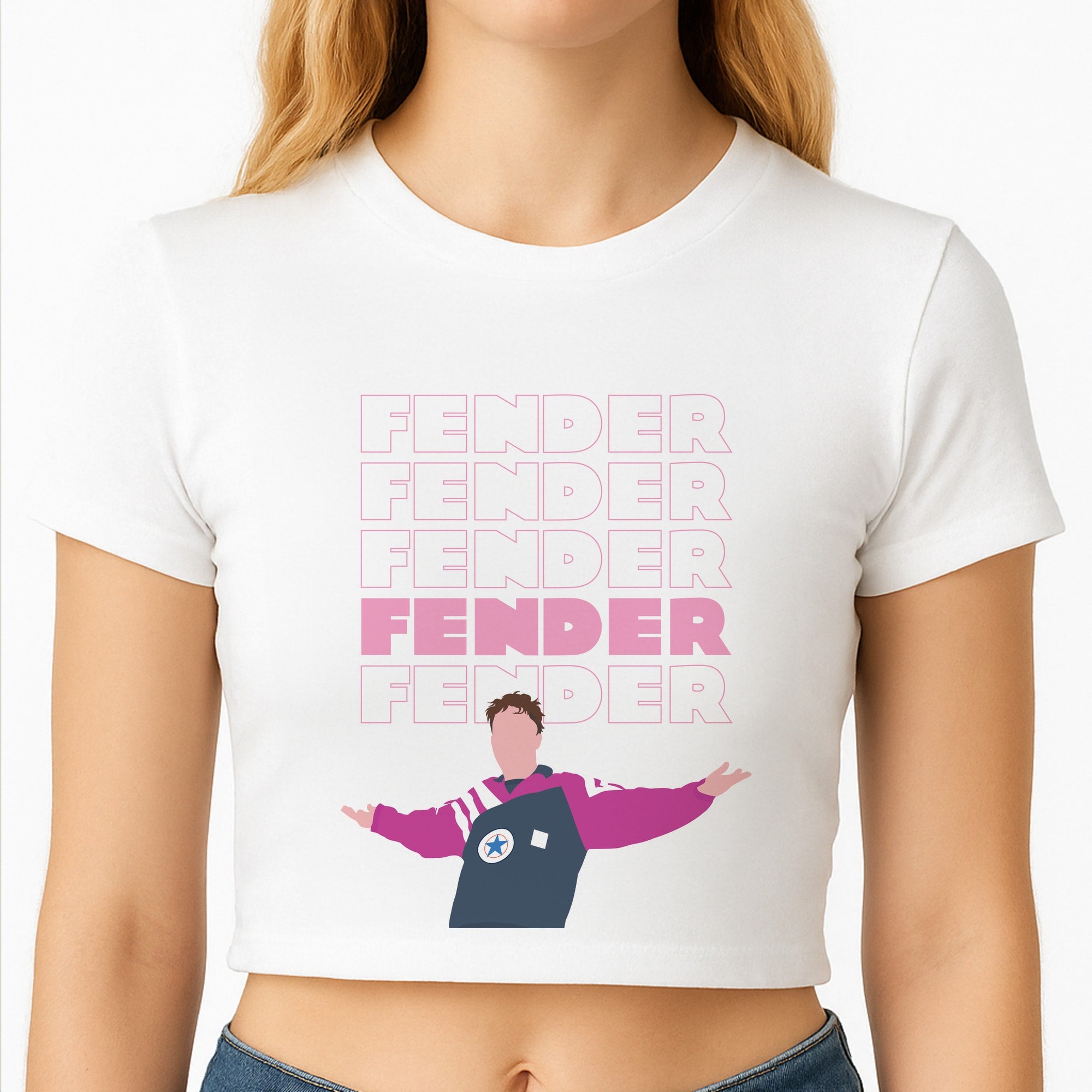 Fender Pink Sports Jersey Crop Top