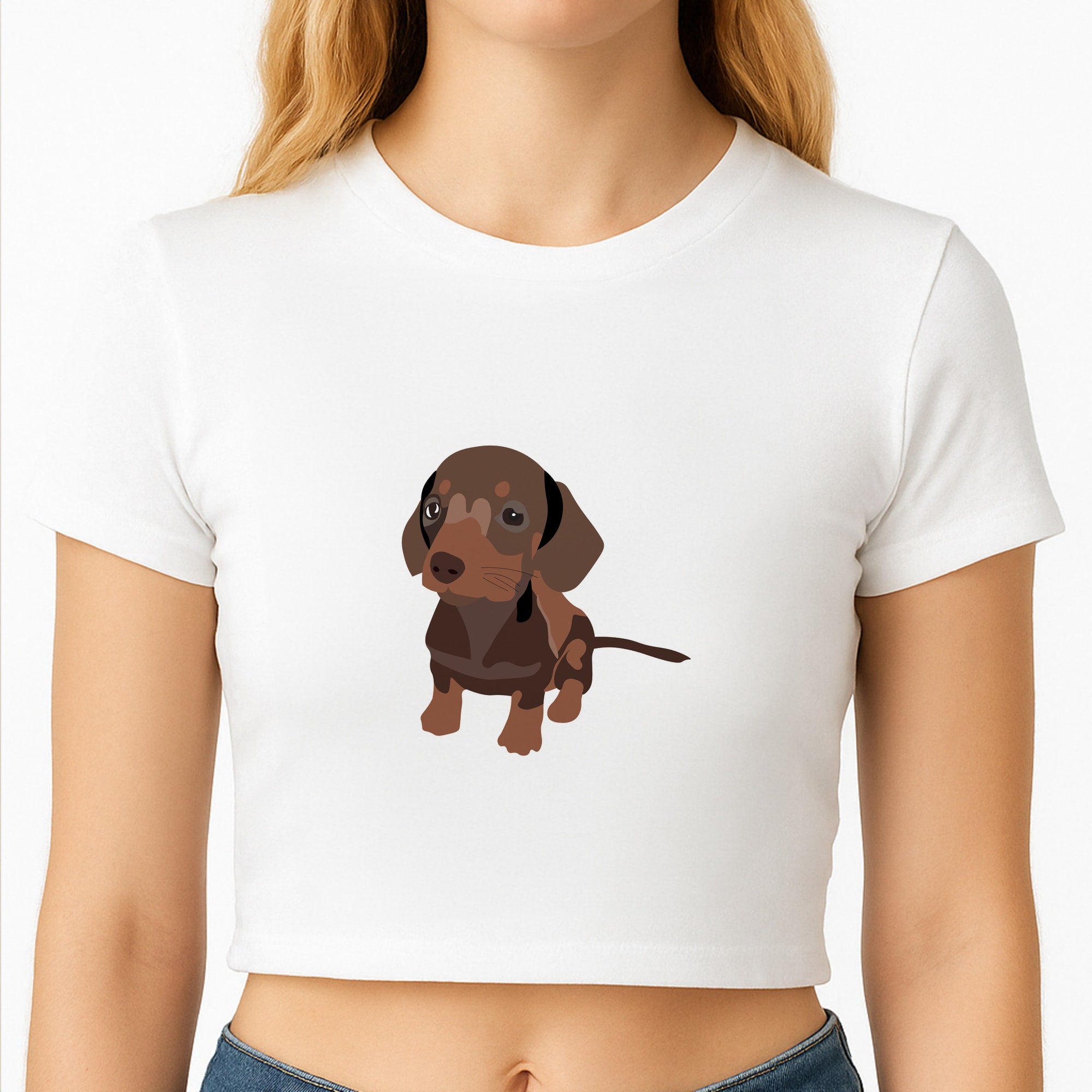 Brown - Dachshunds Crop Top