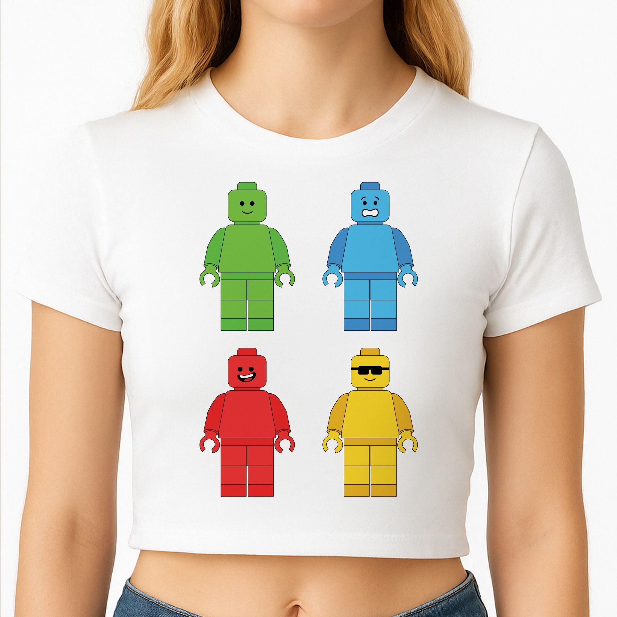 Bricks Figures Rainbow Crop Top