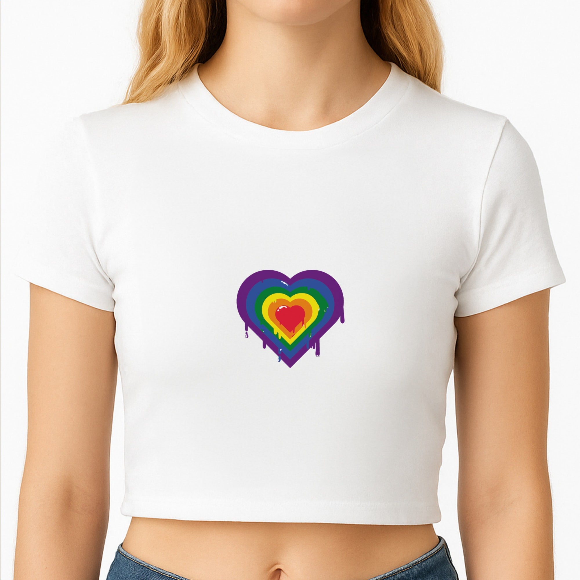 Dripped heart - Pride Crop Top