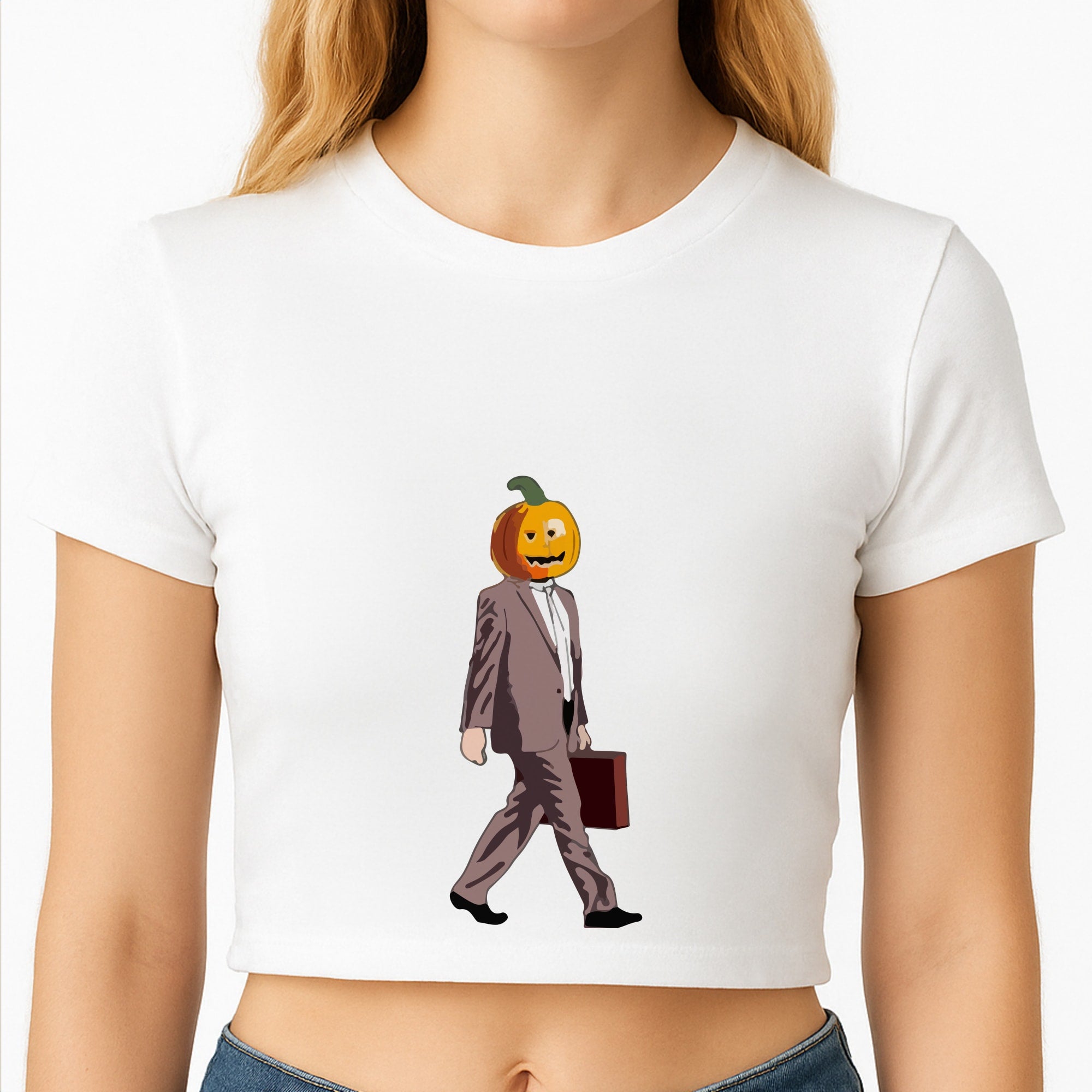 Dwight Pumpkin Head Crop Top